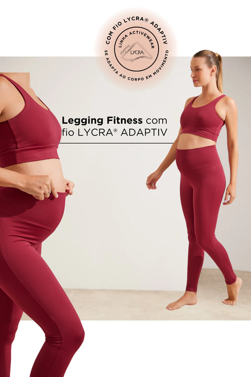 LEGGING FITNESS COM FIO LYCRA® ADAPTIV GESTANTE E PÓS-PARTO