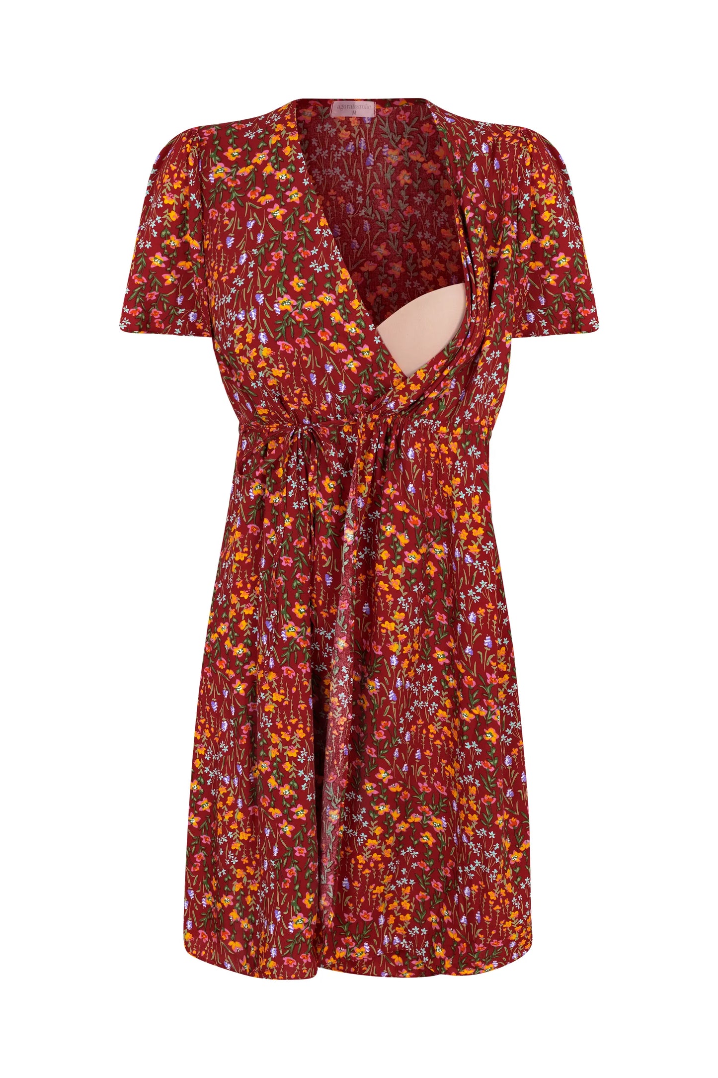 VESTIDO GESTANTE E AMAMENTAÇÃO ENVELOPE CURTO ESTAMPADO