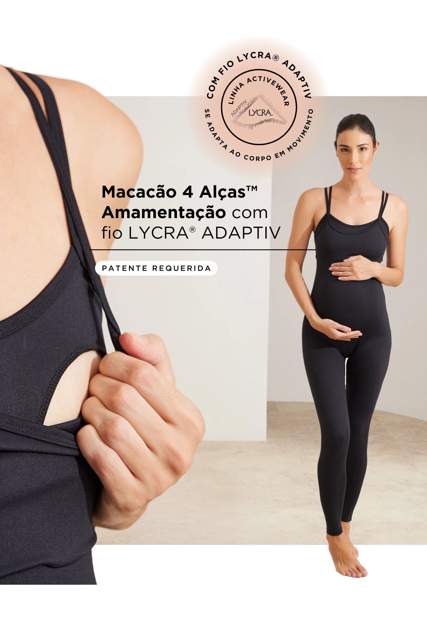 MACACÃO 4 ALÇAS AMAMENTAÇÃO FITNESS COM FIO LYCRA® ADAPTIV