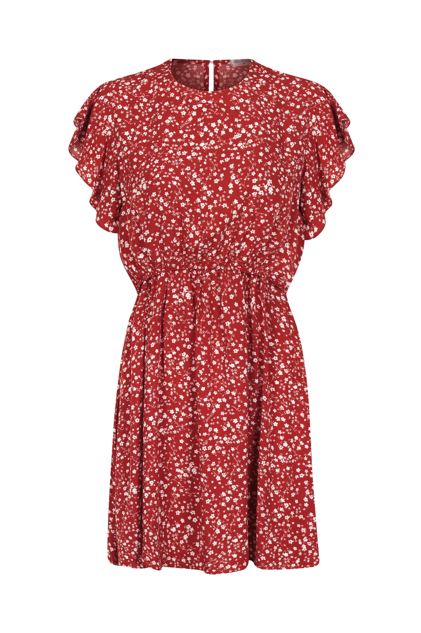 VESTIDO GESTANTE E AMAMENTAÇÃO CURTO COM BABADOS SEM MANGAS