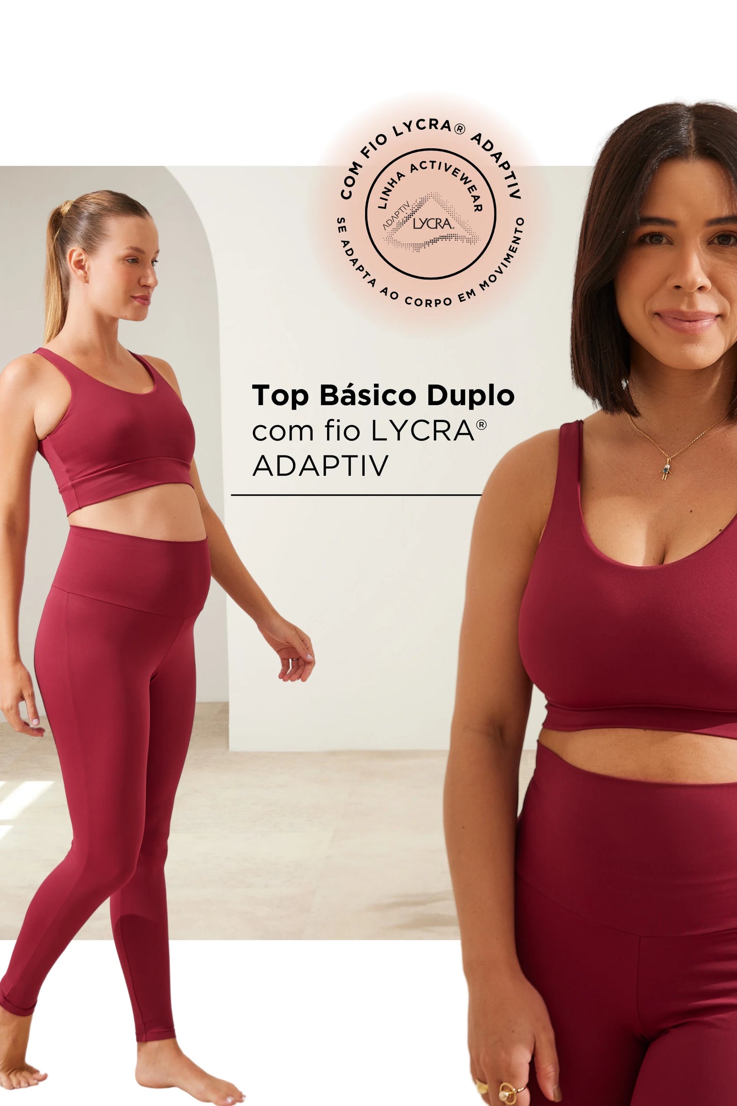 TOP BÁSICO DUPLO COM FIO LYCRA® ADAPTIV