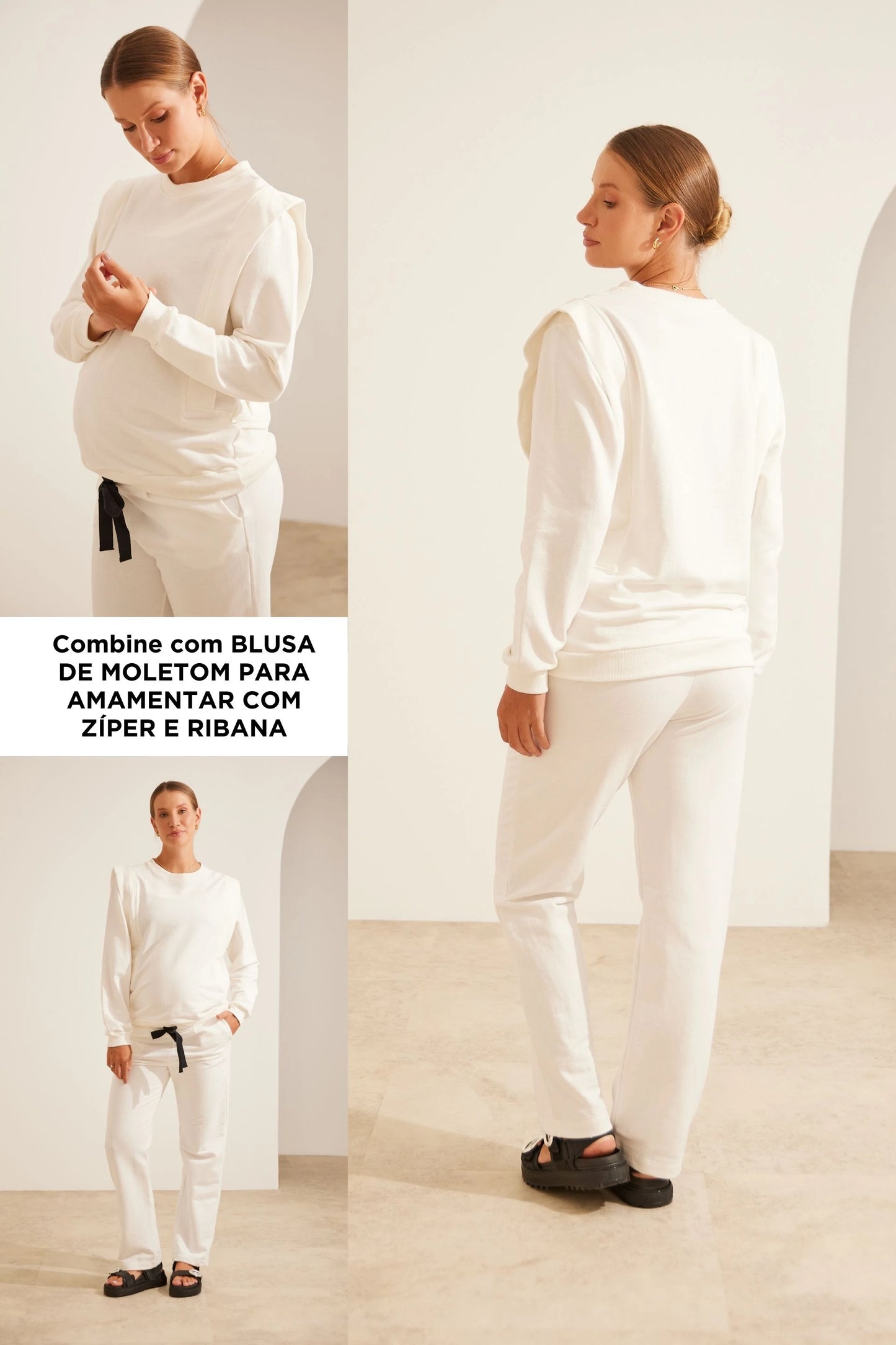 CALÇA GESTANTE MOLETOM COMFY RETA