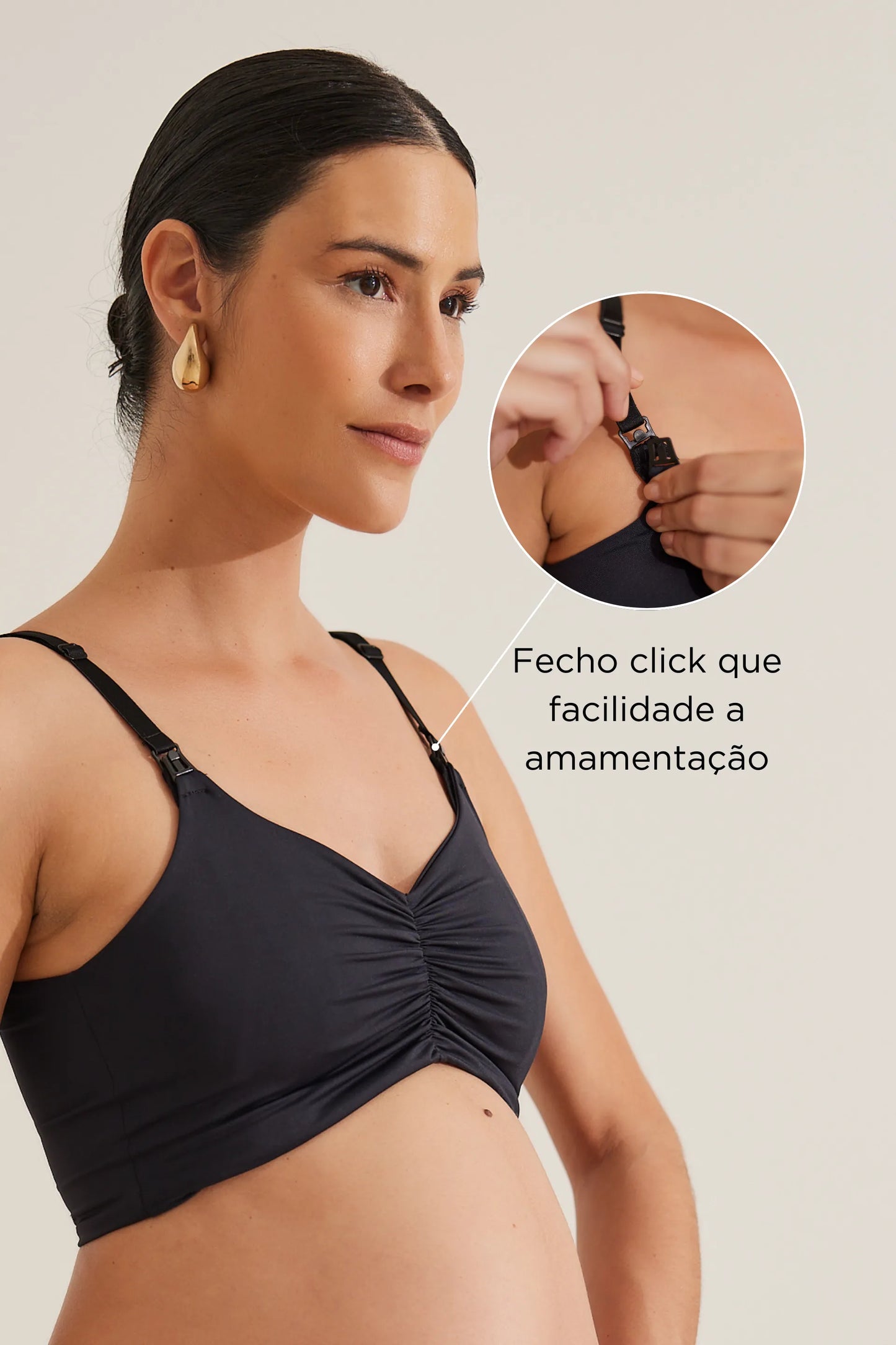 TOP AMAMENTAÇÃO DE POLIAMIDA E FECHO CLICK