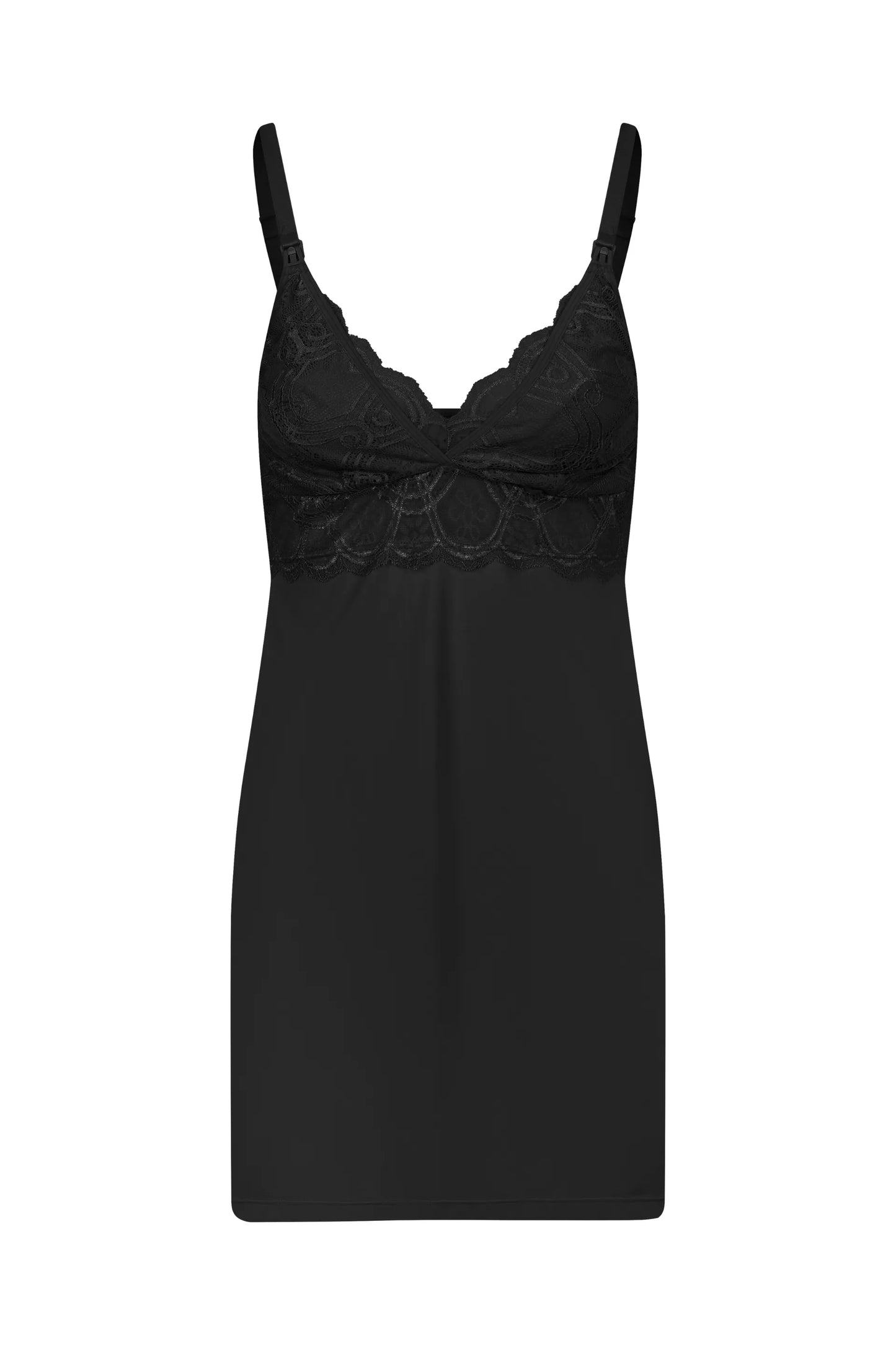 CAMISOLA MATERNIDADE FECHO CLICK POLIAMIDA COM RENDA