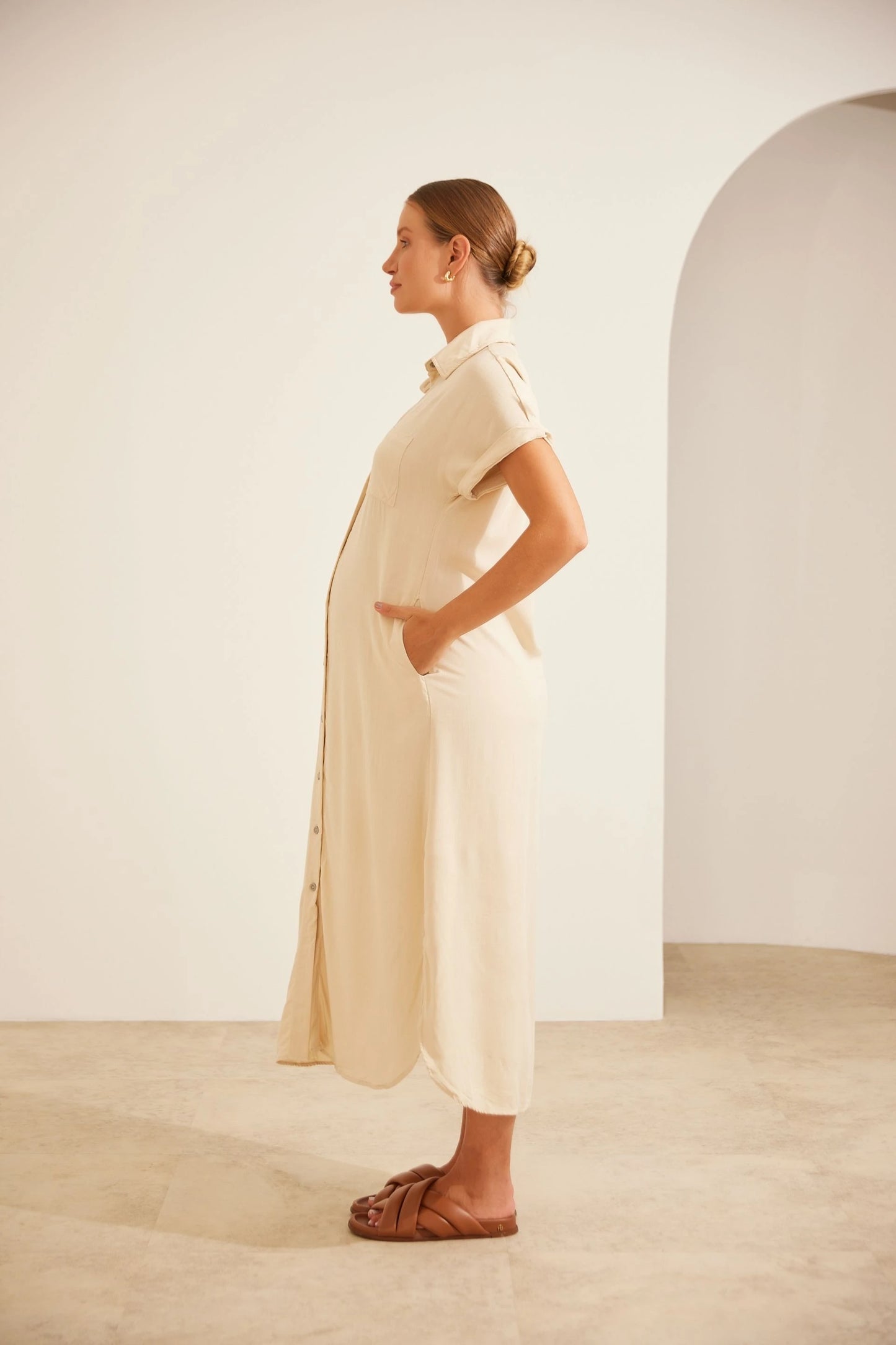 VESTIDO CAMISÃO COOL EM VISCOSE GESTANTE E AMAMENTAÇÃO