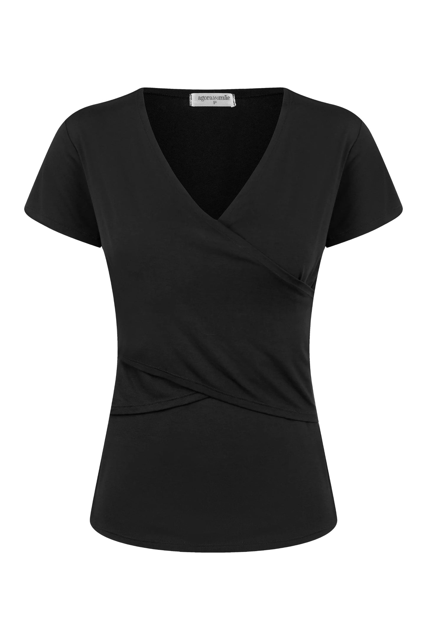 BLUSA GESTANTE E AMAMENTAÇÃO MANGA CURTA COM TRANSPASSE