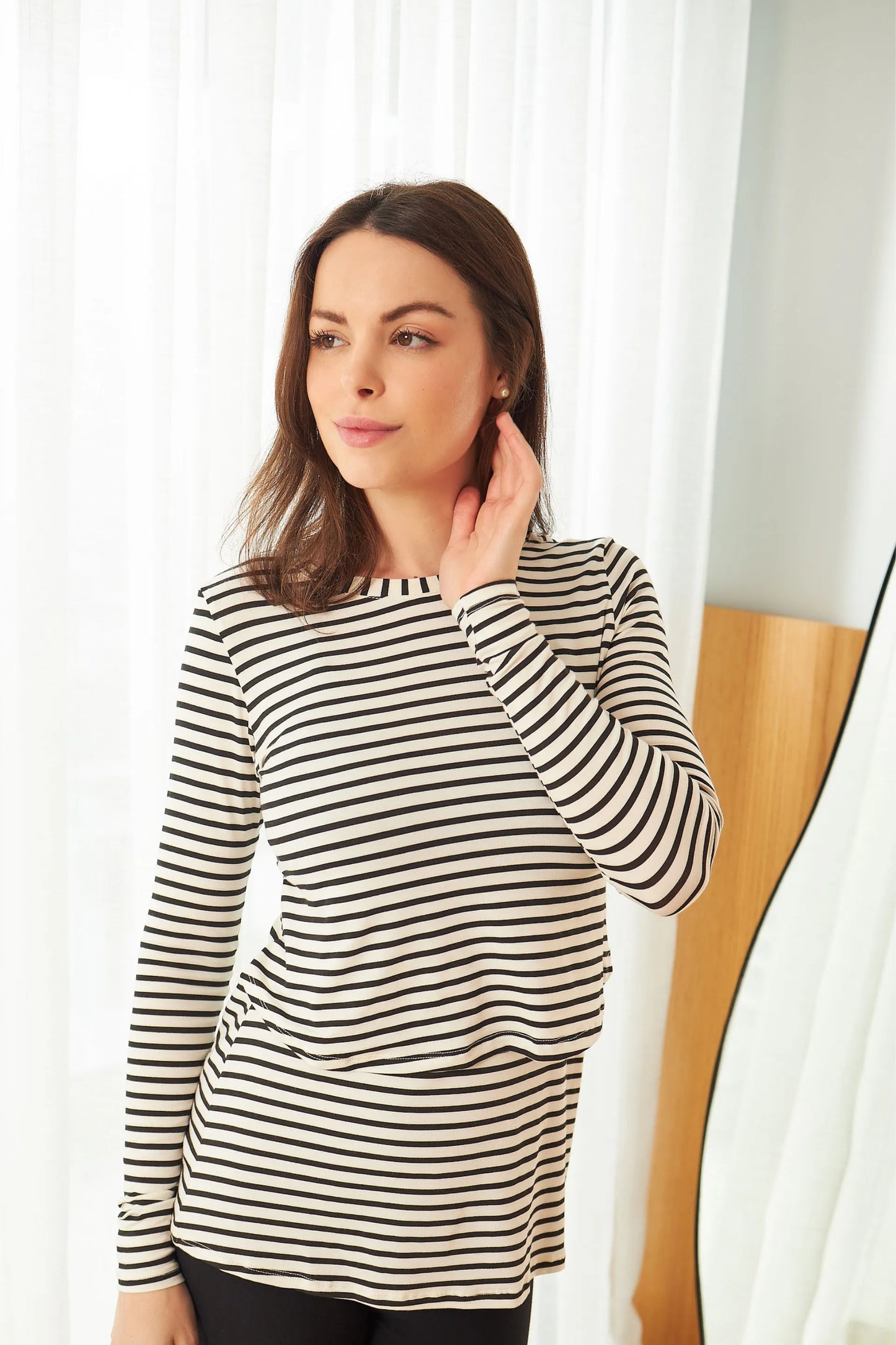 BLUSA PRÁTICA MANGA LONGA GESTANTE E AMAMENTAÇÃO