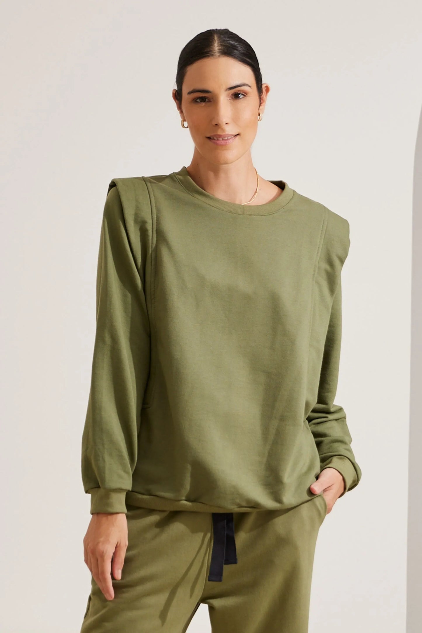 BLUSA DE MOLETOM PARA AMAMENTAR COM ZÍPER E RIBANA