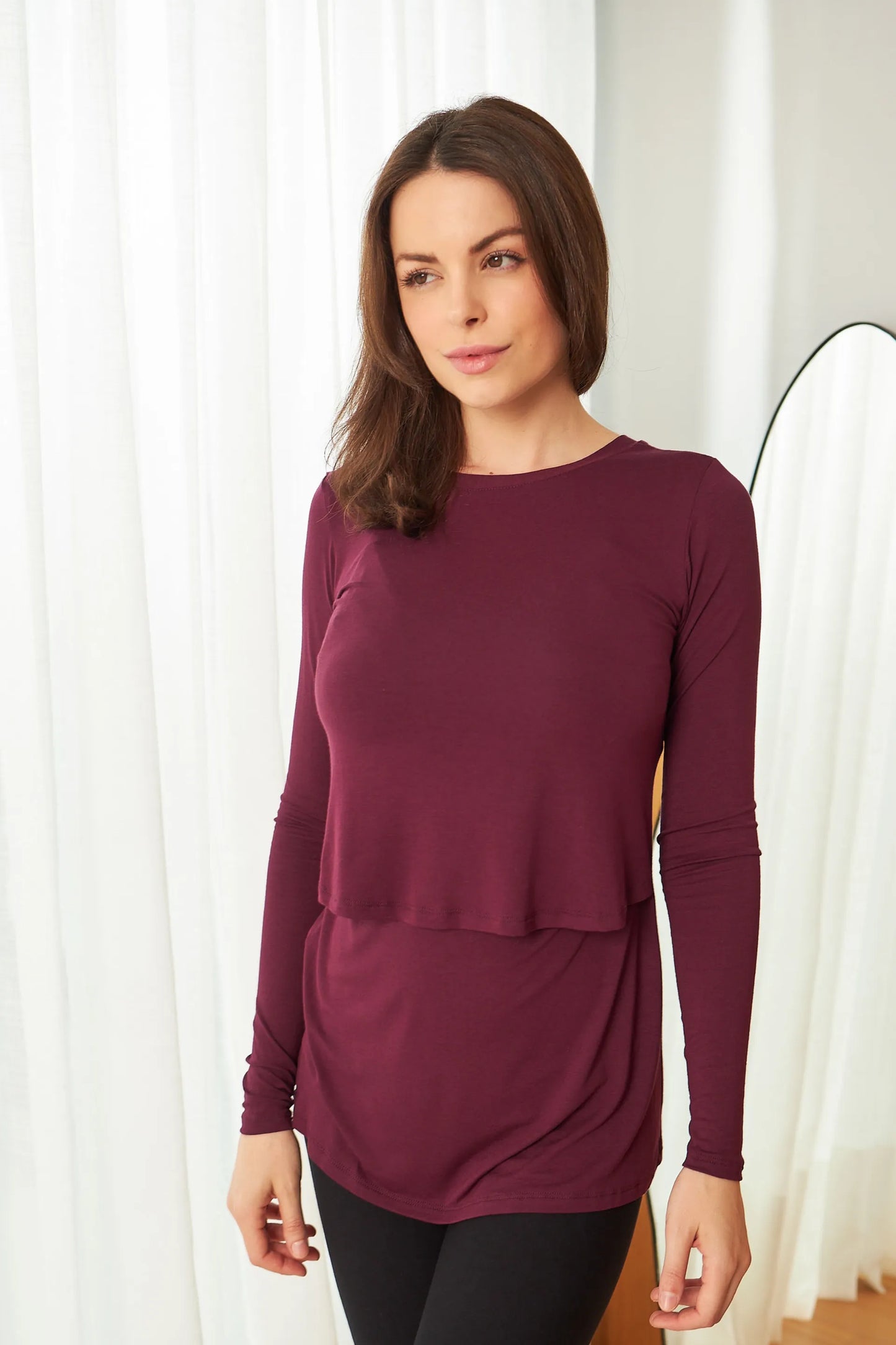 BLUSA PRÁTICA MANGA LONGA GESTANTE E AMAMENTAÇÃO