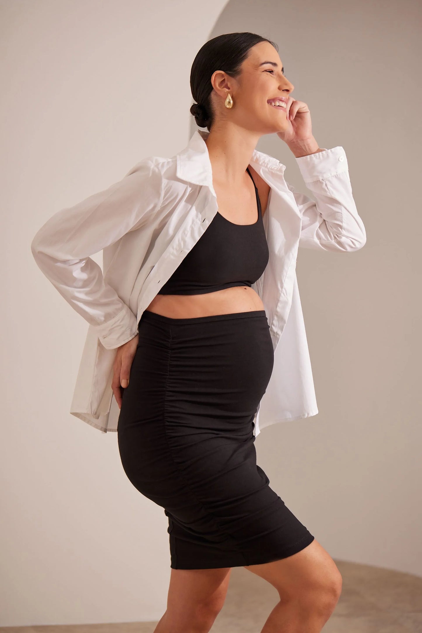 CAMISA GESTANTE E AMAMENTAÇÃO TRICOLINE DE ALGODÃO