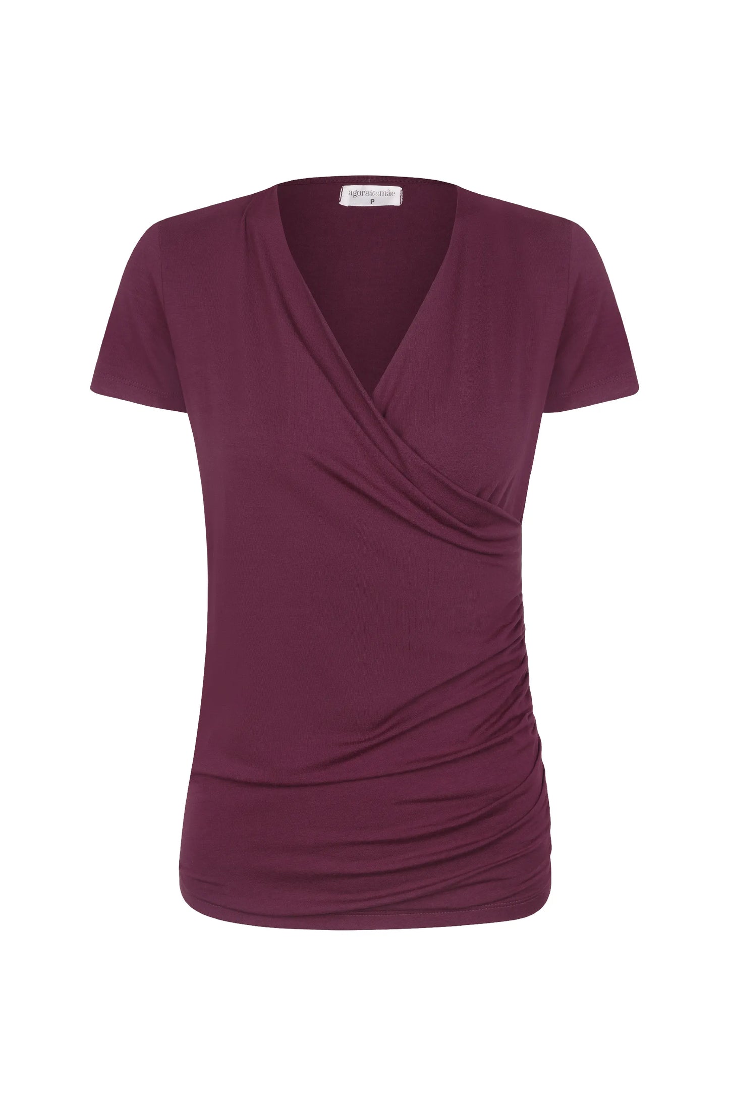 BLUSA DECOTE CRUZADO COM DRAPEADOS