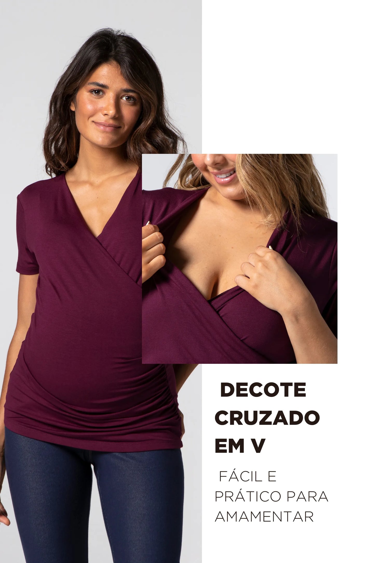 BLUSA DECOTE CRUZADO COM DRAPEADOS