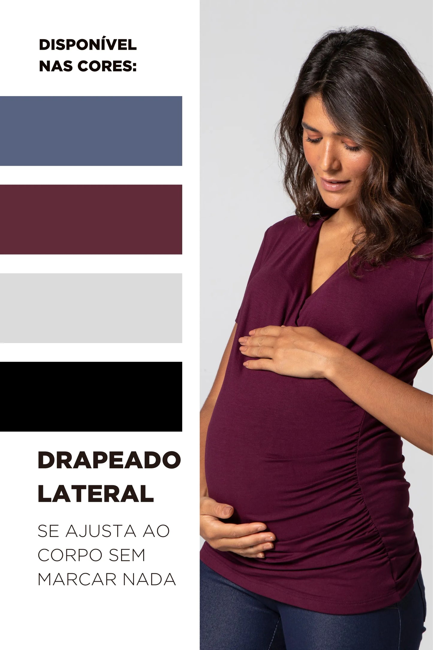 BLUSA DECOTE CRUZADO COM DRAPEADOS