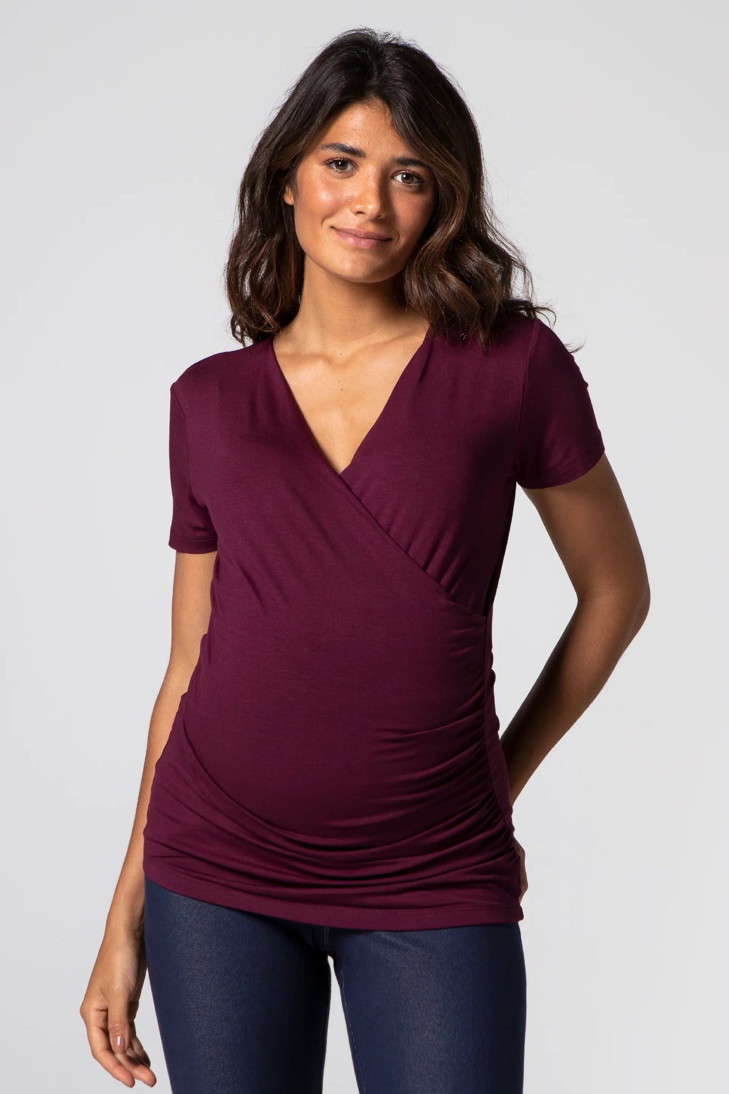BLUSA DECOTE CRUZADO COM DRAPEADOS