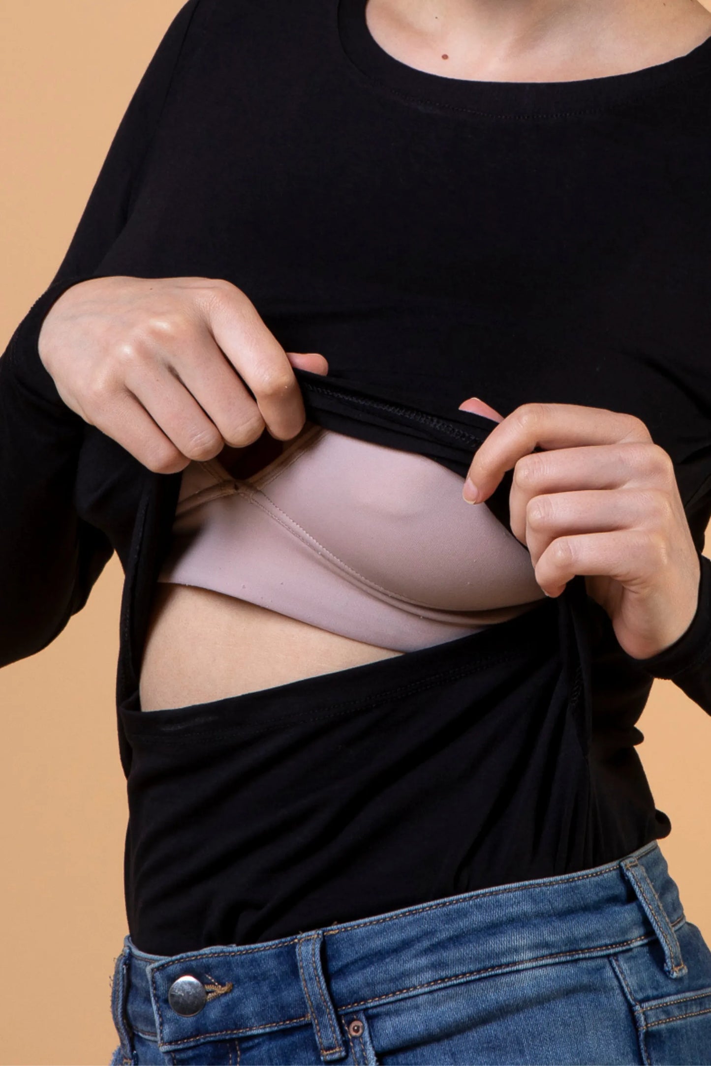 BLUSA PRÁTICA MANGA LONGA GESTANTE E AMAMENTAÇÃO