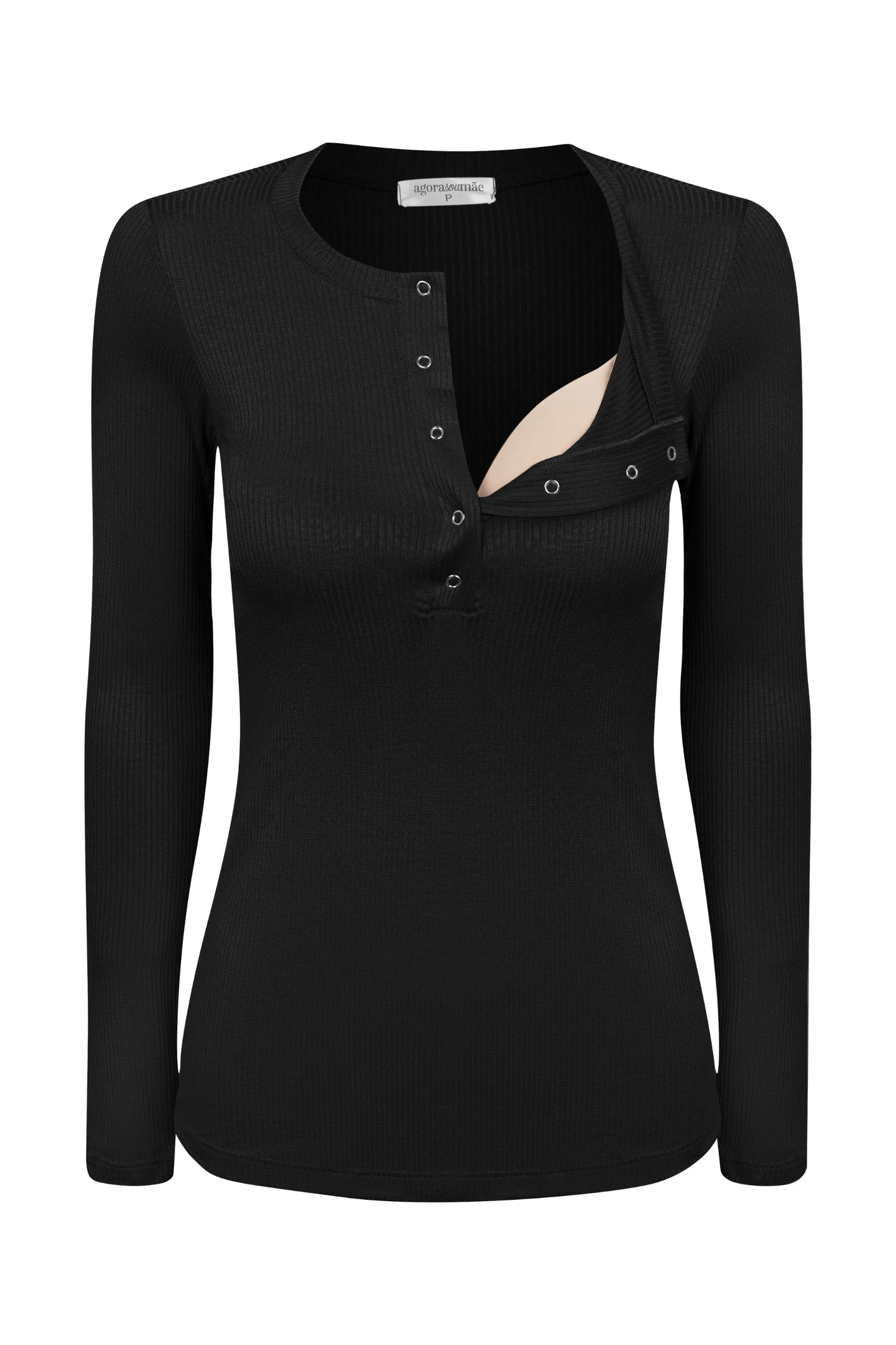 BLUSA CANELADA COM BOTÕES GESTANTE E AMAMENTAÇÃO