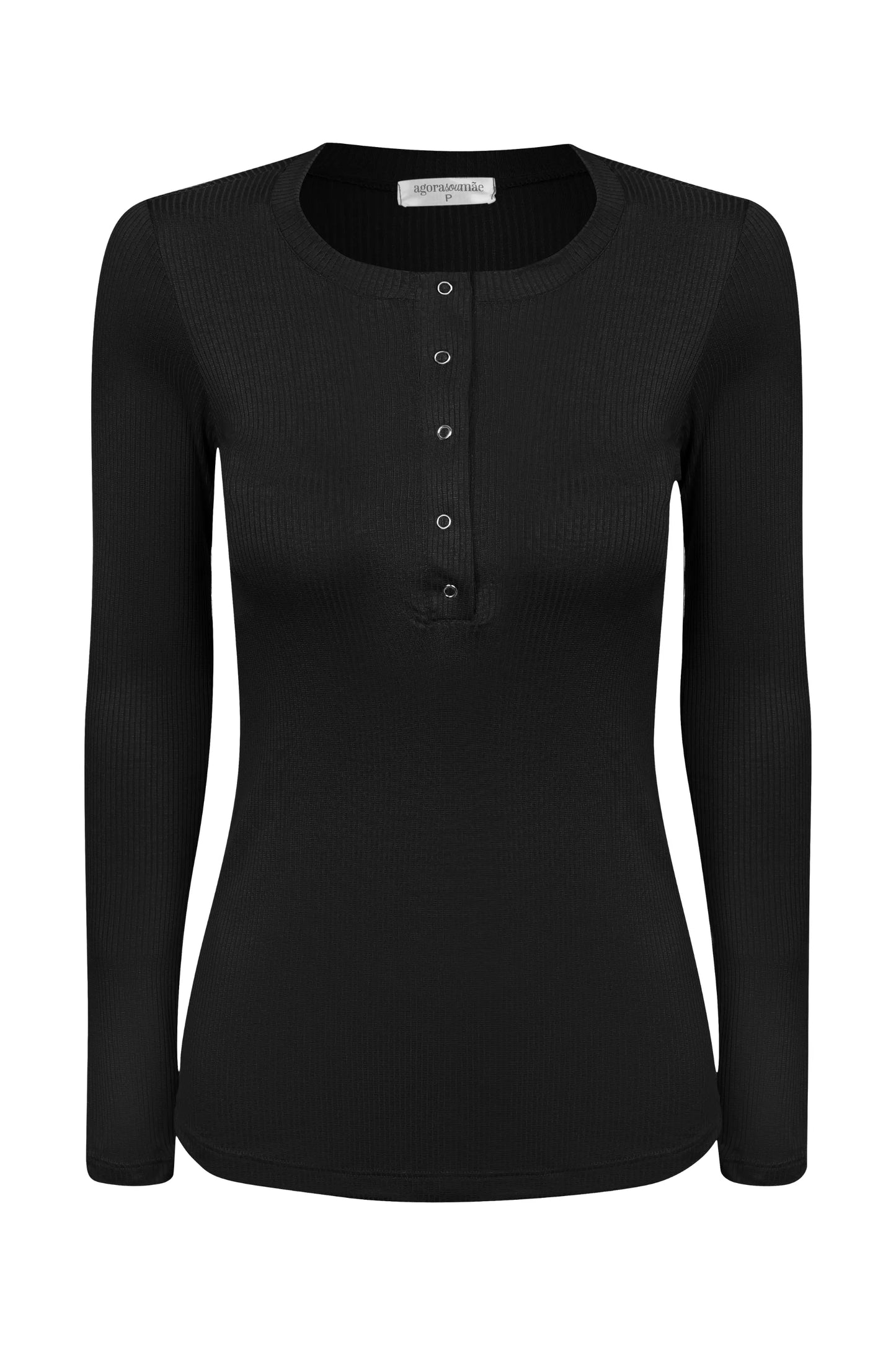 BLUSA CANELADA COM BOTÕES GESTANTE E AMAMENTAÇÃO