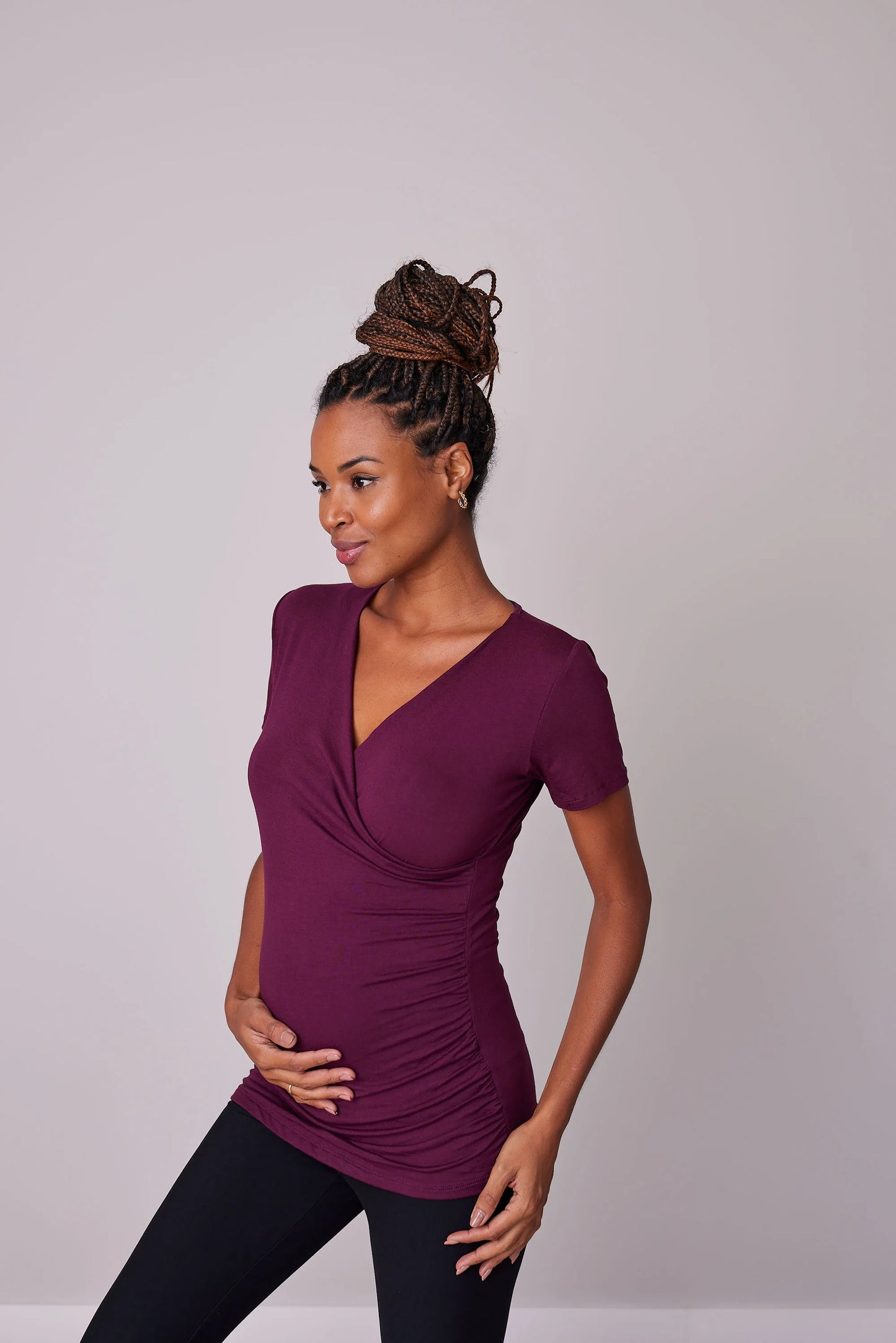 BLUSA DECOTE CRUZADO COM DRAPEADOS