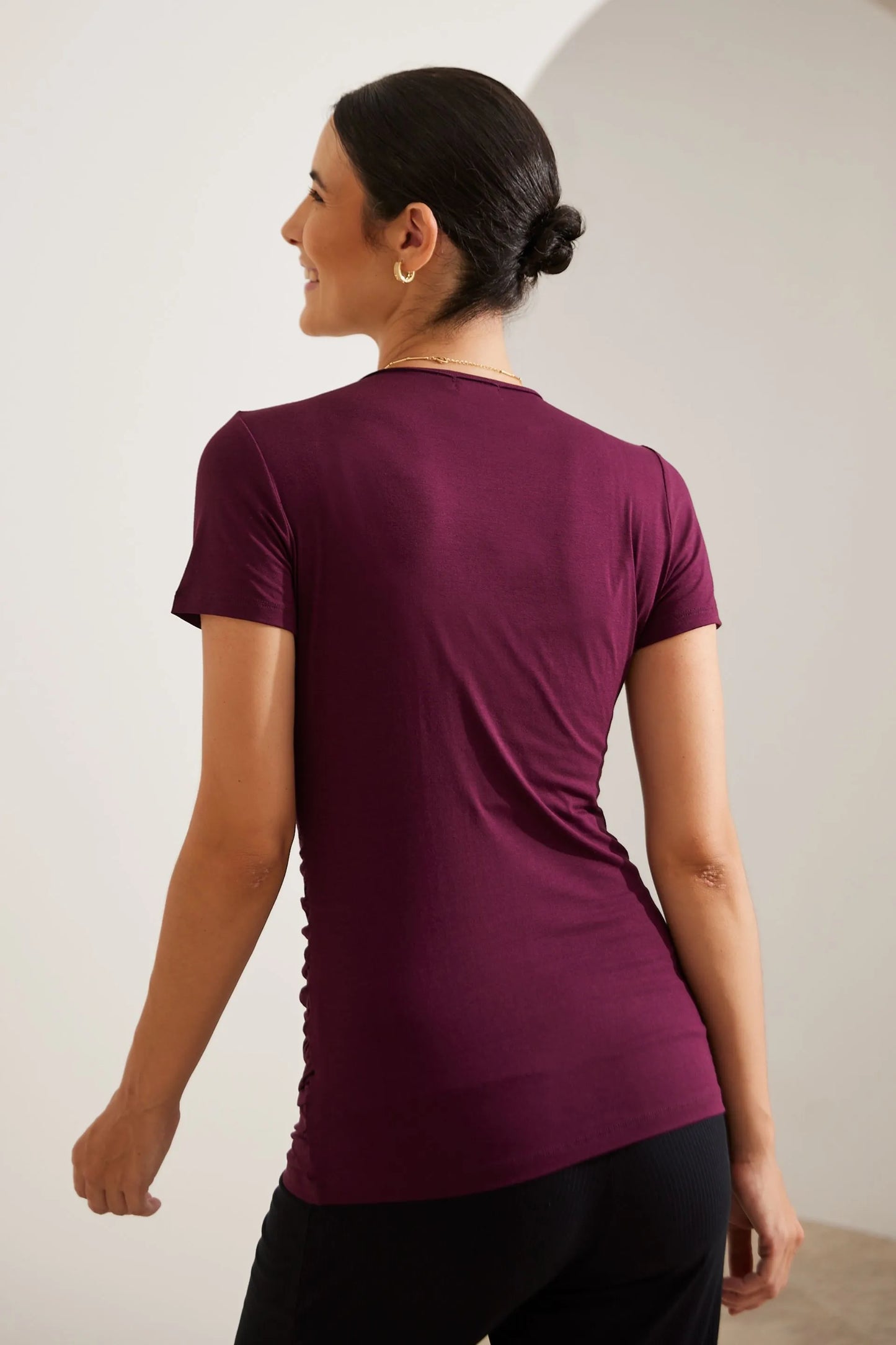 BLUSA DECOTE CRUZADO COM DRAPEADOS