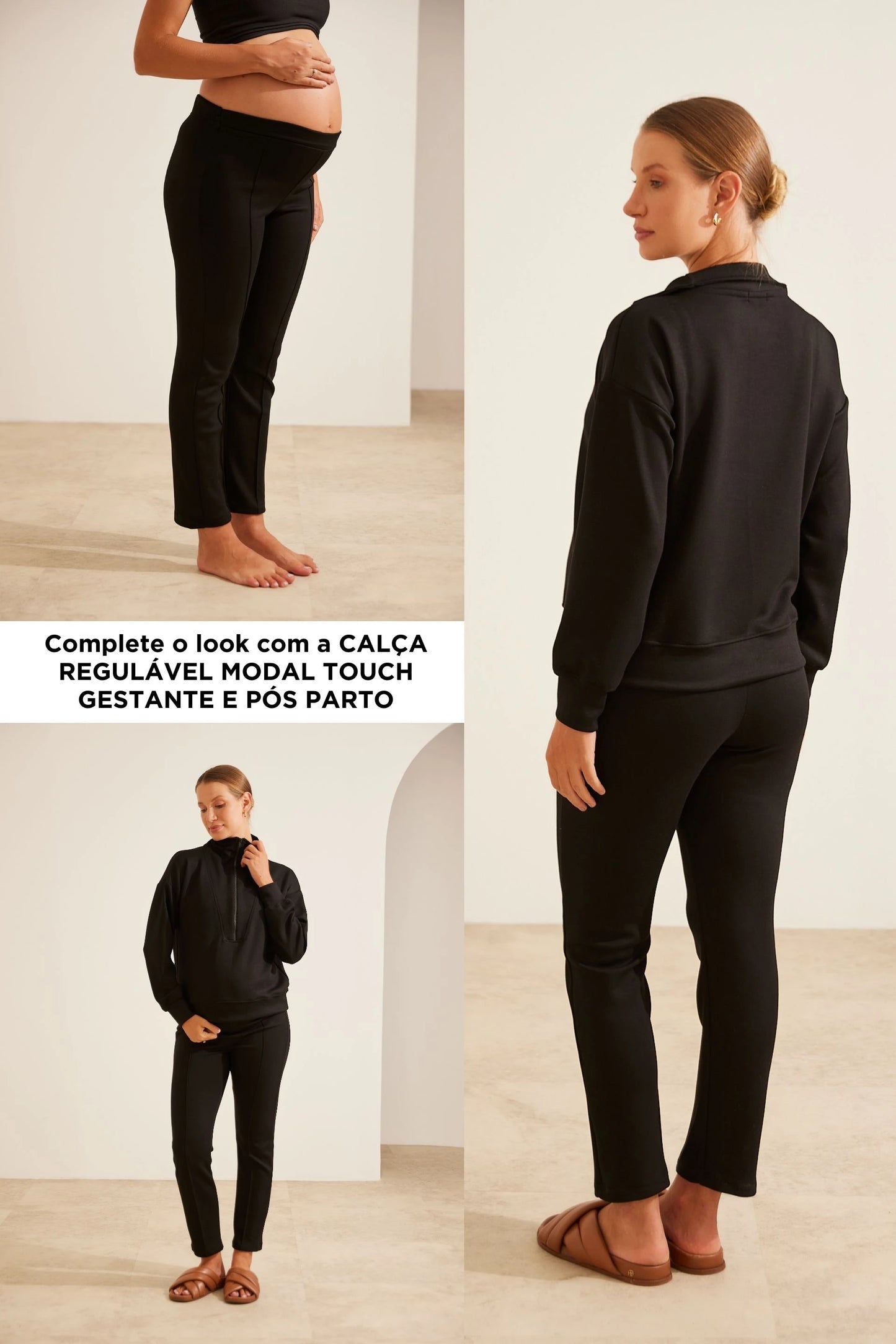 BLUSA MODAL TOUCH ZÍPER AMAMENTAÇÃO