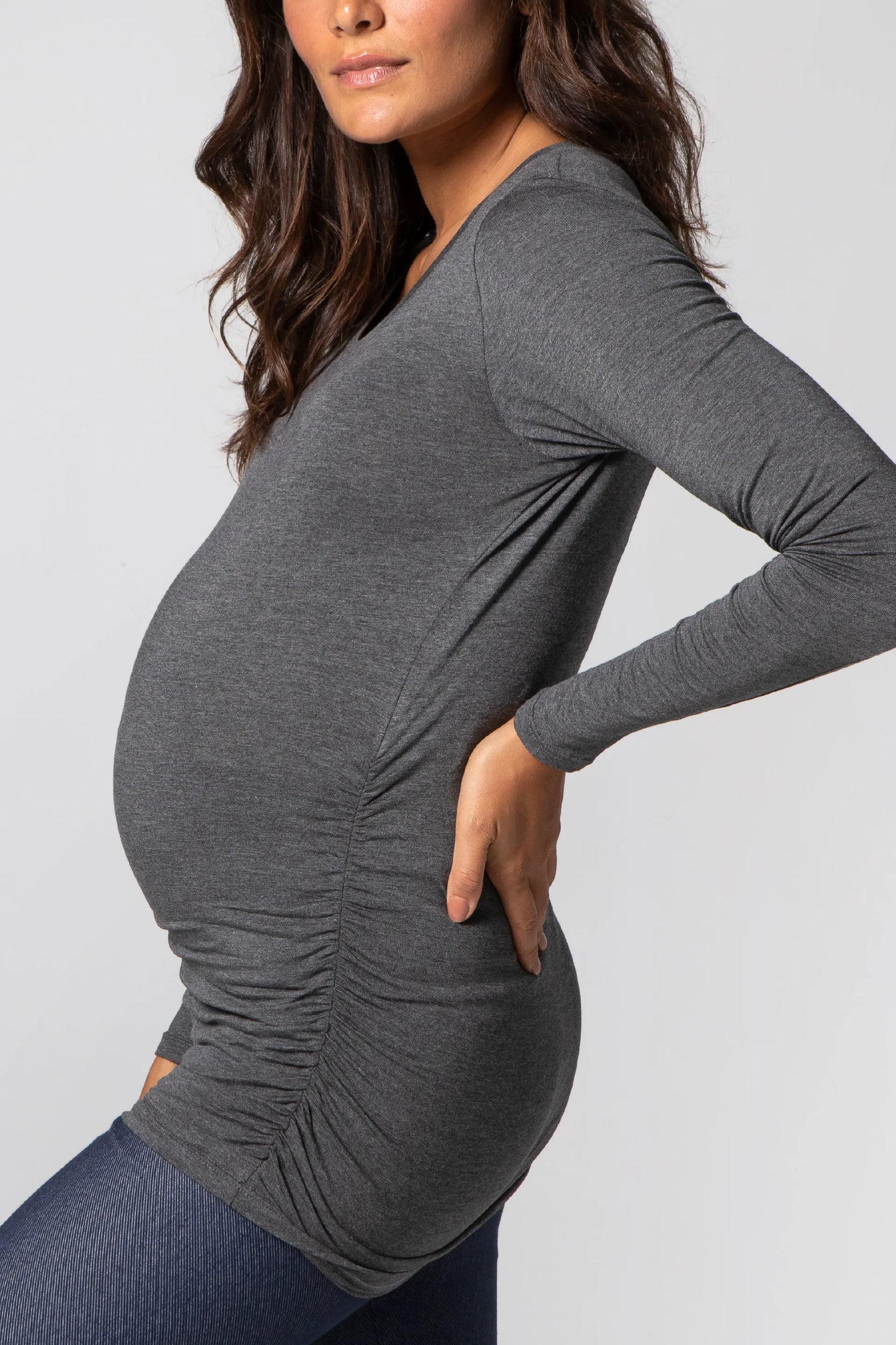 BLUSA GESTANTE ESTICA E VAI MANGA LONGA
