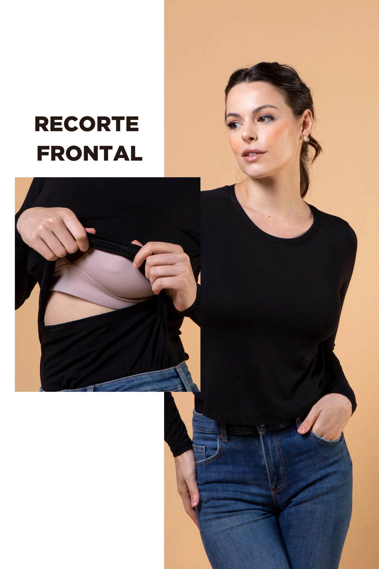 BLUSA PRÁTICA MANGA LONGA GESTANTE E AMAMENTAÇÃO