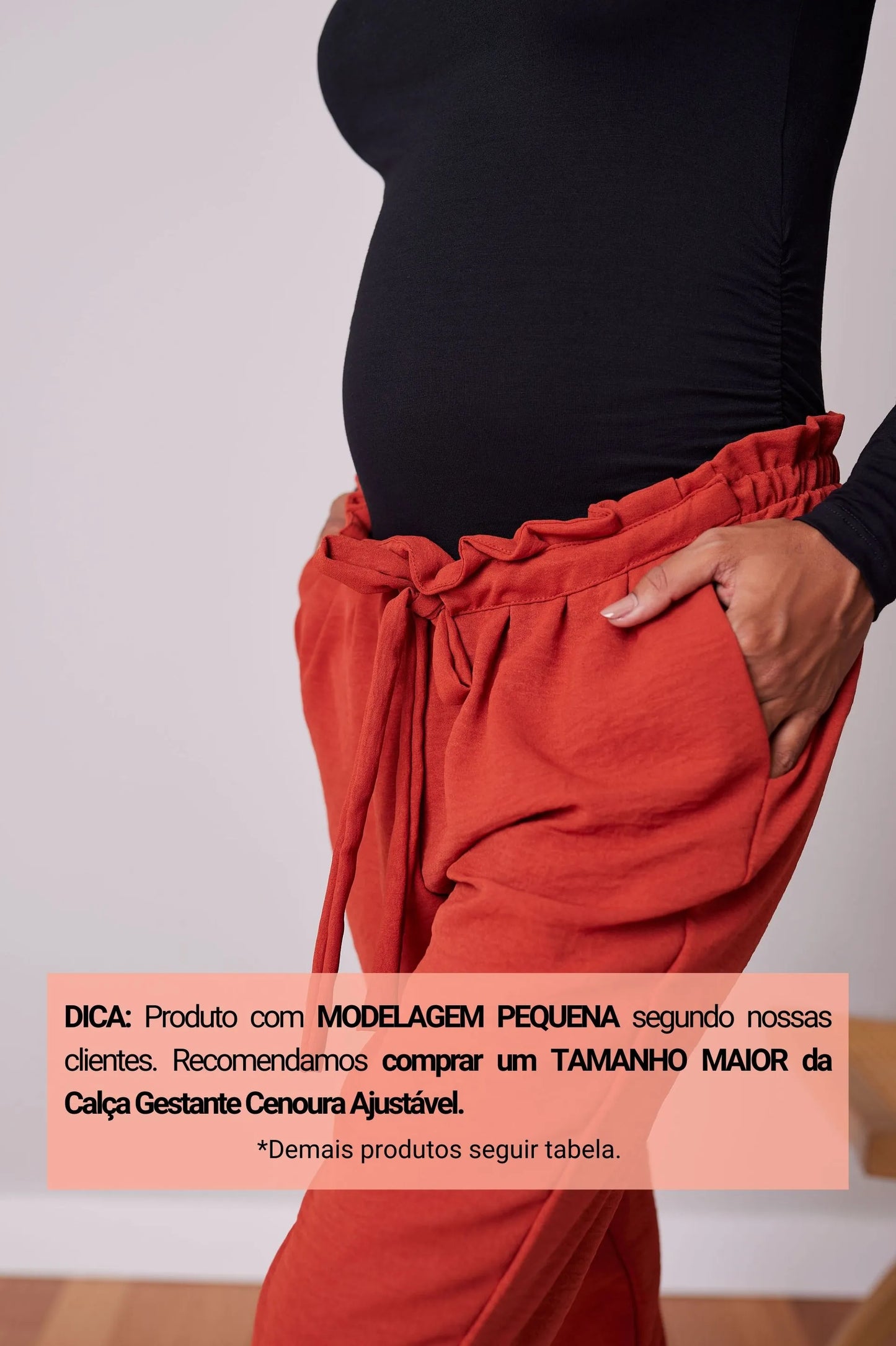 CALÇA GESTANTE CENOURA AJUSTÁVEL
