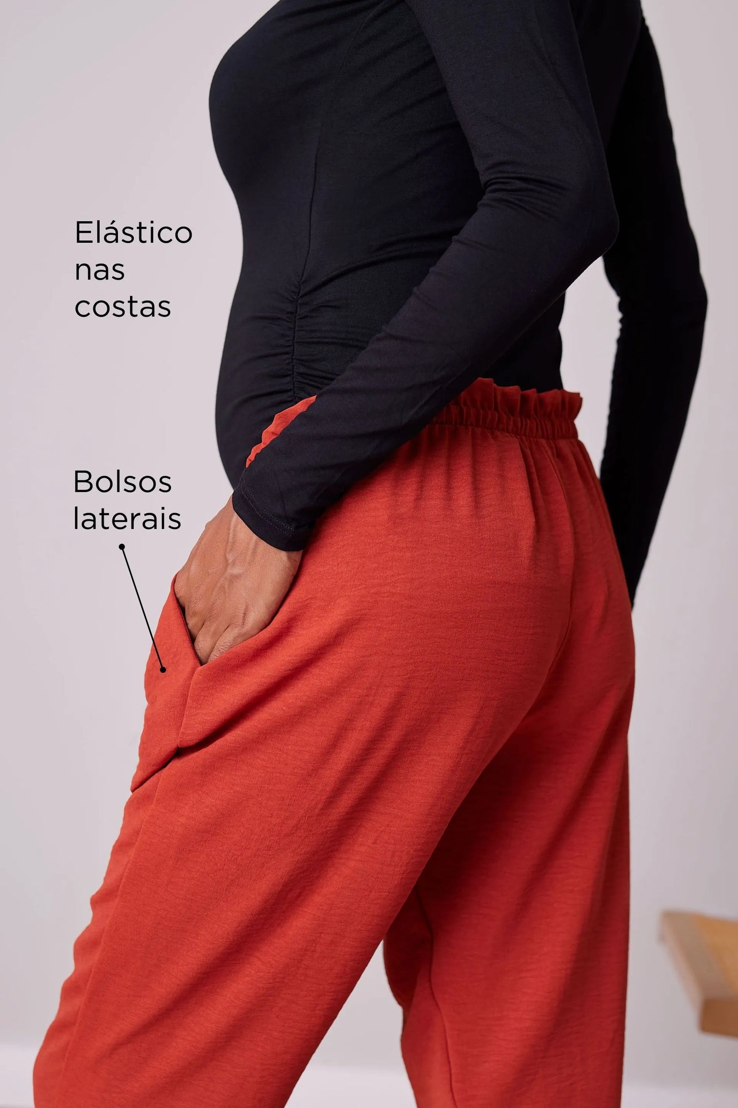 CALÇA GESTANTE CENOURA AJUSTÁVEL