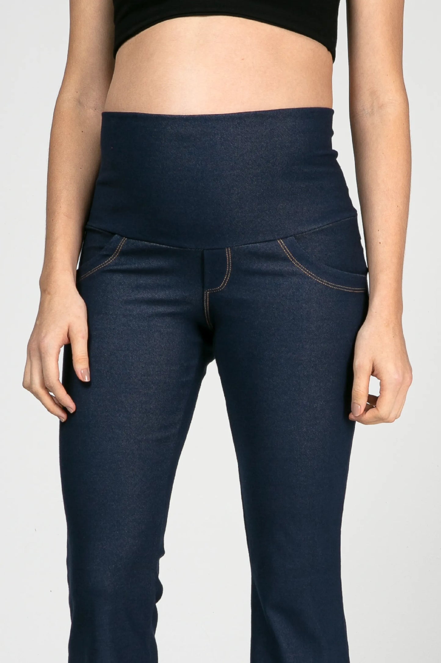 CALÇA GESTANTE JEANS DE MOLETOM BOOTCUT
