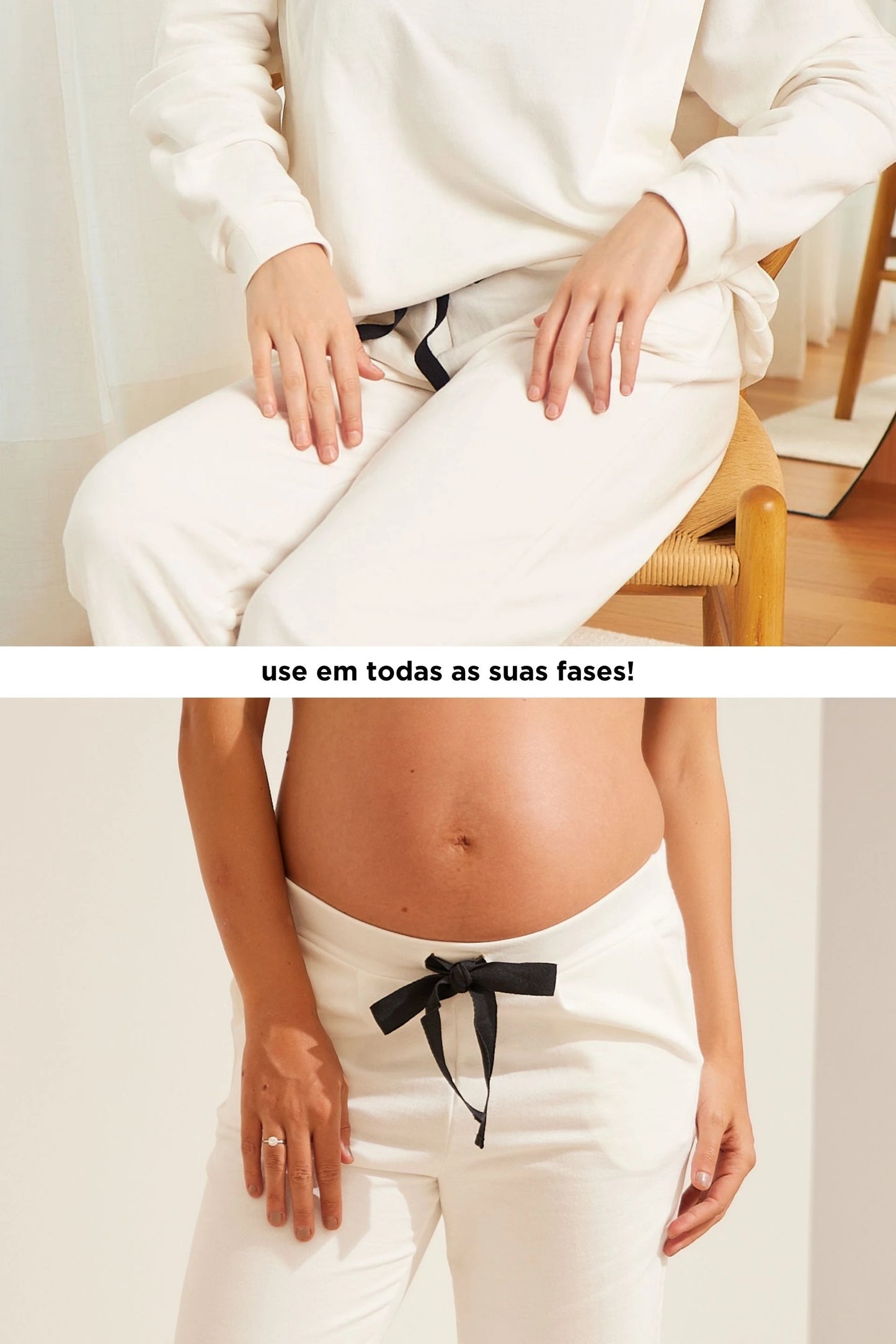 CALÇA GESTANTE MOLETOM COMFY RETA