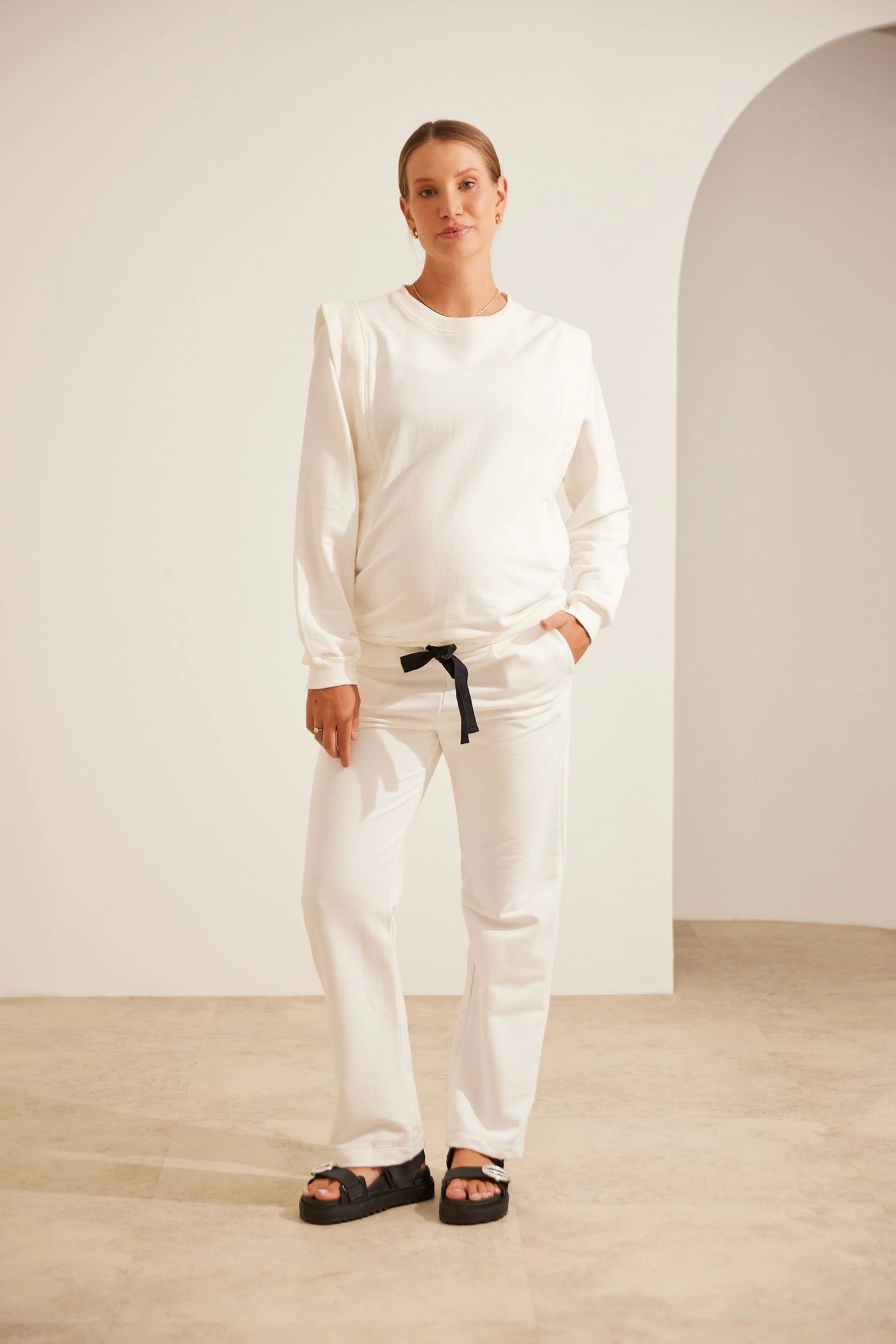 CALÇA GESTANTE MOLETOM COMFY RETA