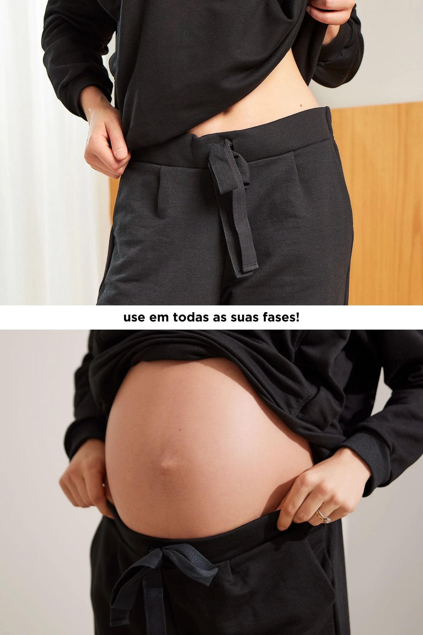 CALÇA GESTANTE MOLETOM COMFY RETA