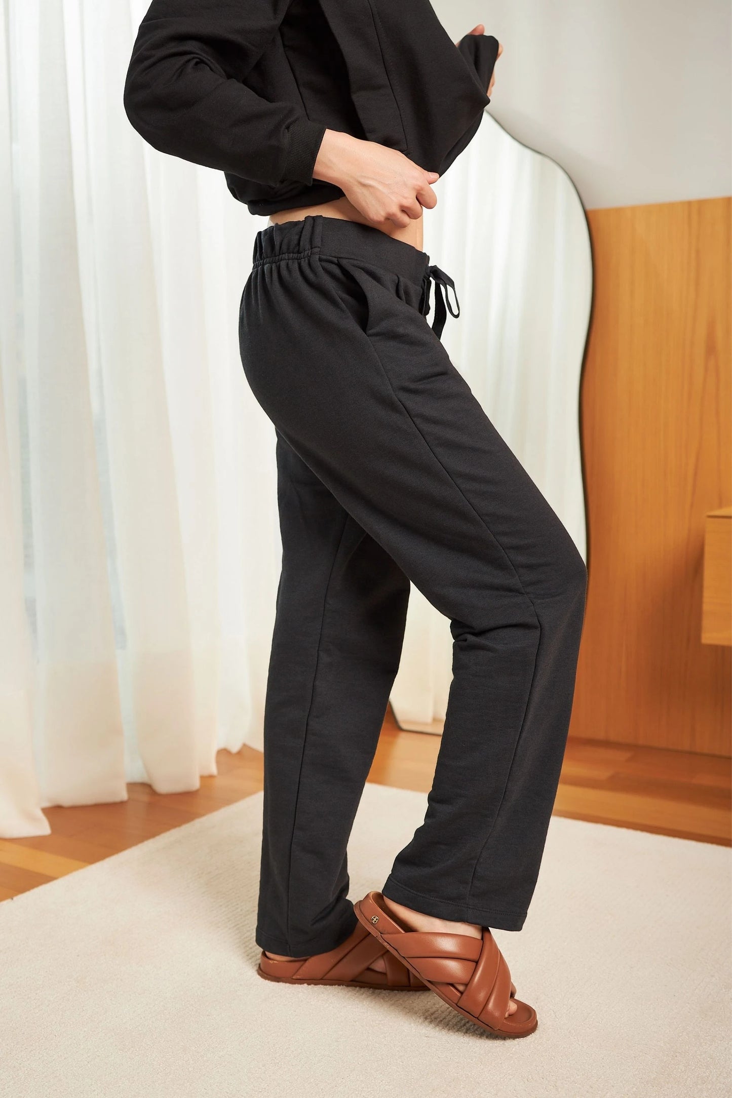 CALÇA GESTANTE MOLETOM COMFY RETA
