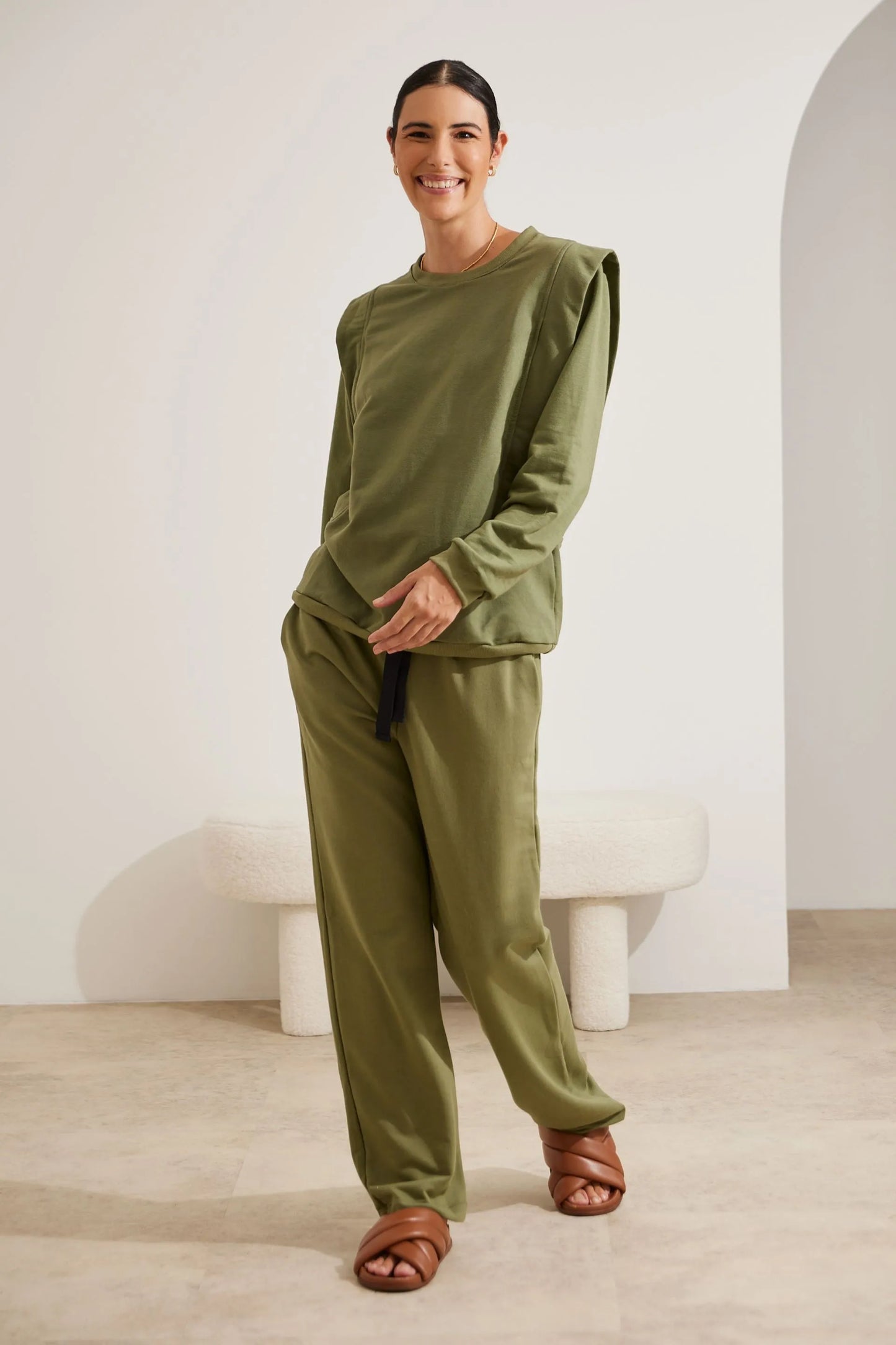 CALÇA GESTANTE MOLETOM COMFY RETA