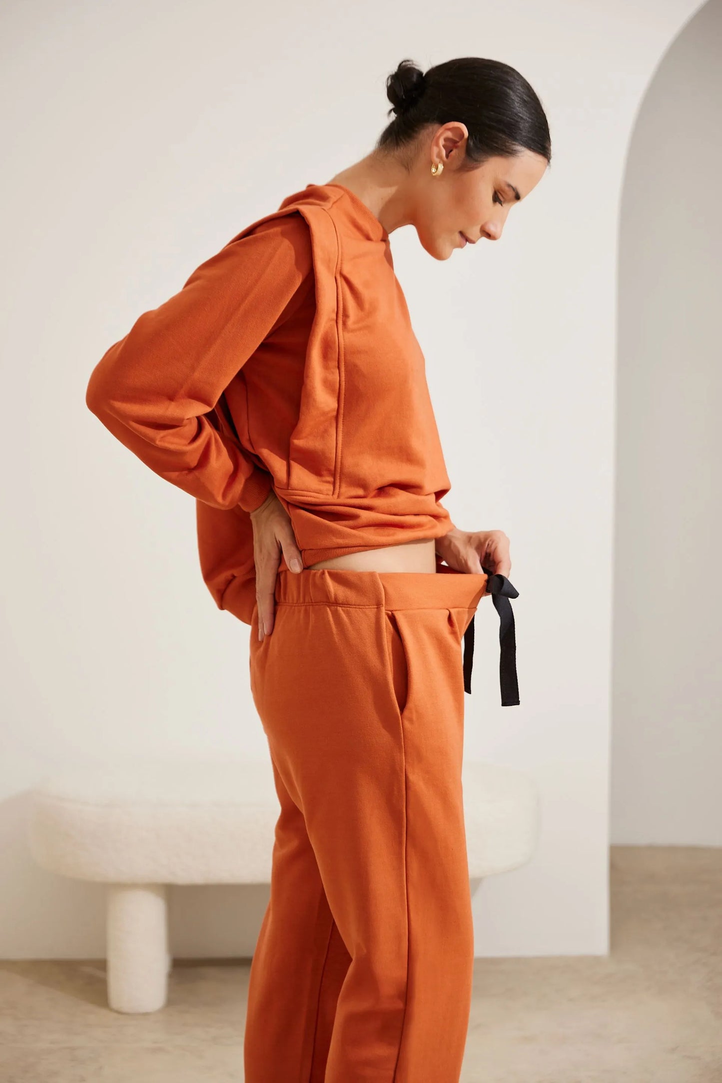 CALÇA GESTANTE MOLETOM COMFY RETA