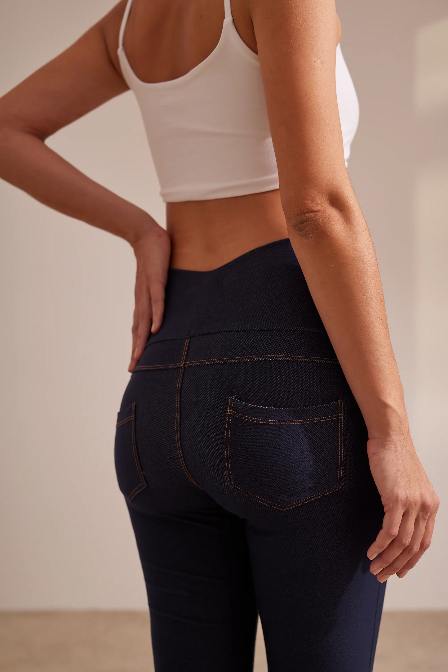 CALÇA GESTANTE JEANS DE MOLETOM BOOTCUT