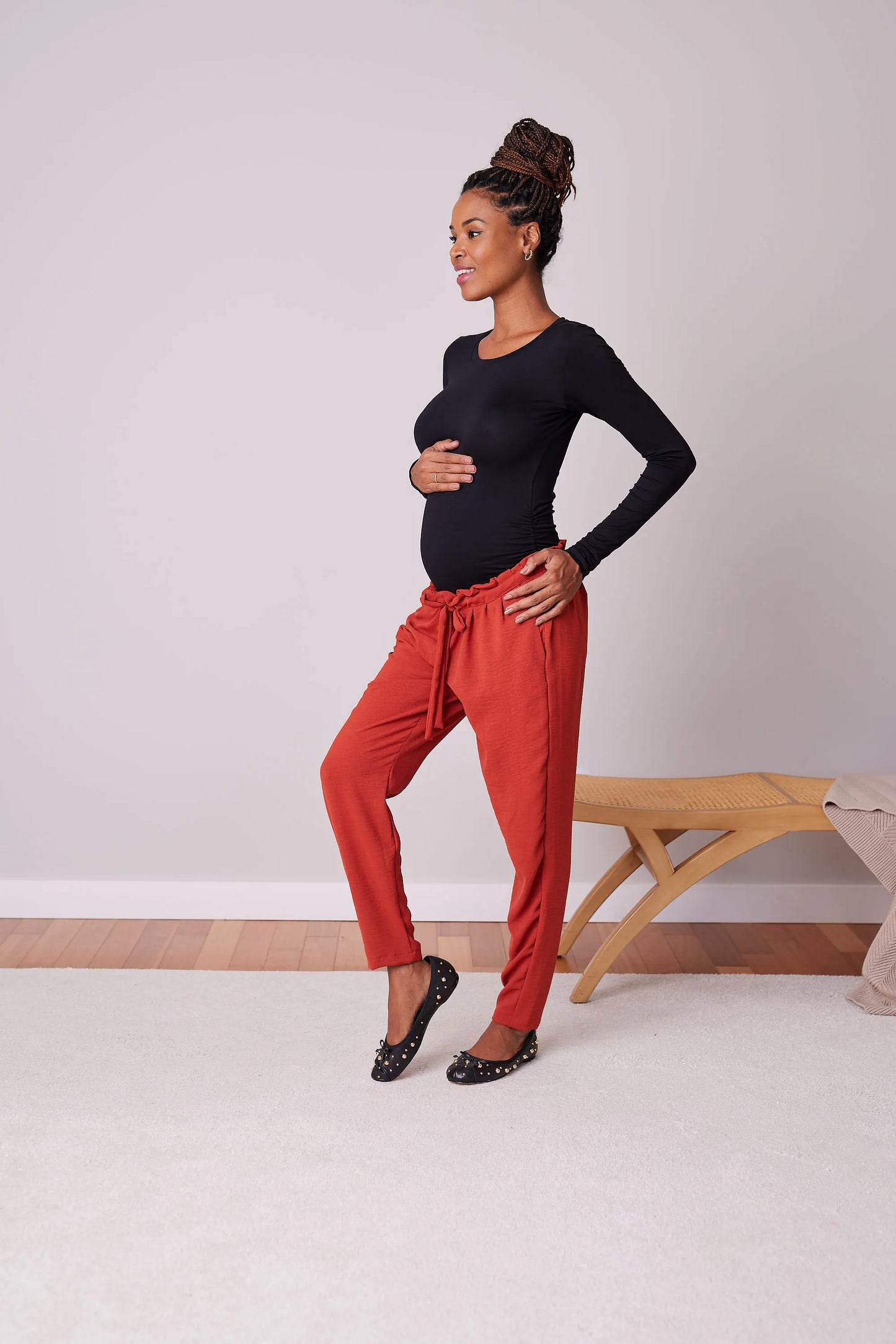 CALÇA GESTANTE CENOURA AJUSTÁVEL