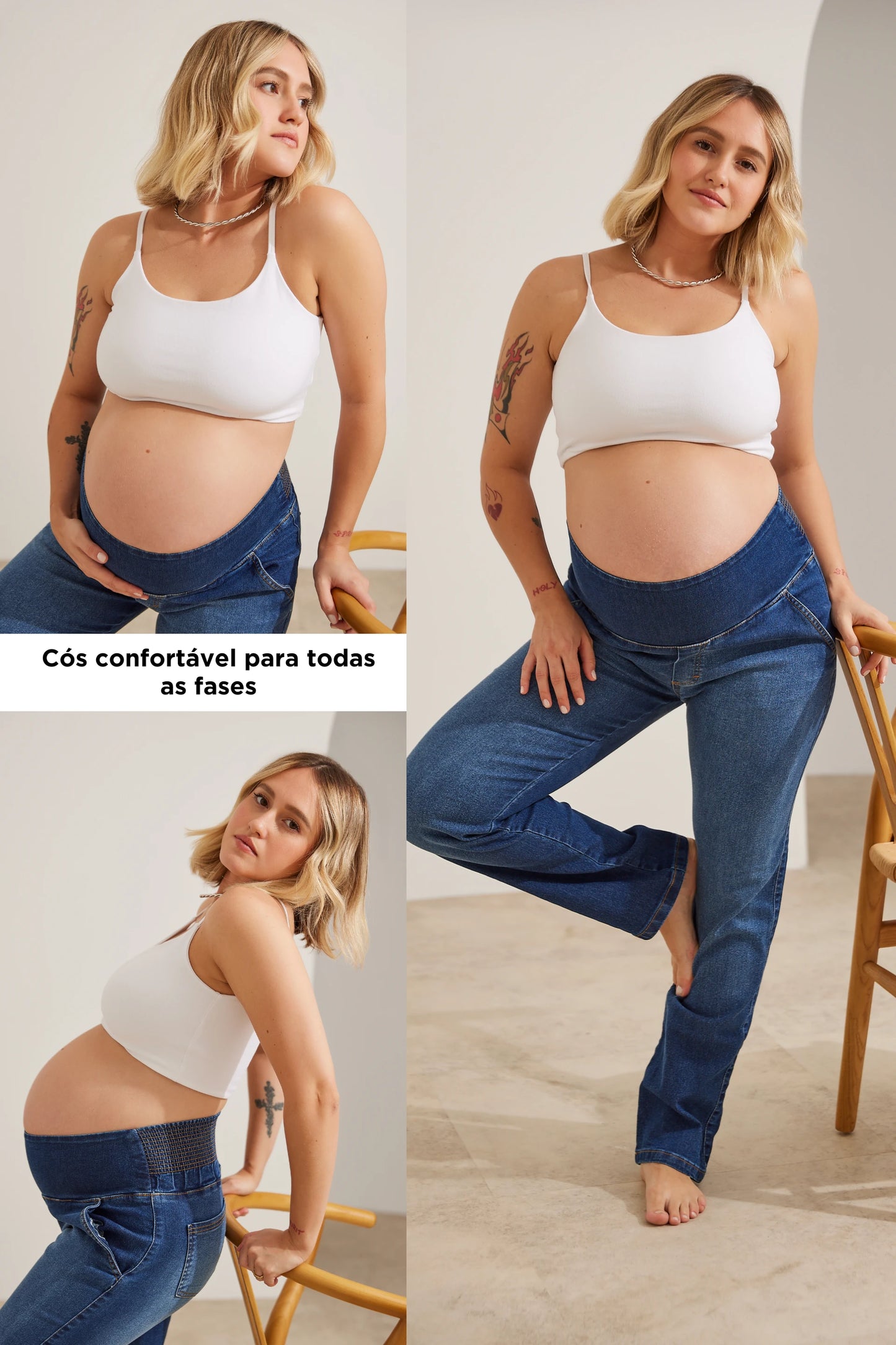 CALÇA JEANS GESTANTE E PÓS-PARTO RETA