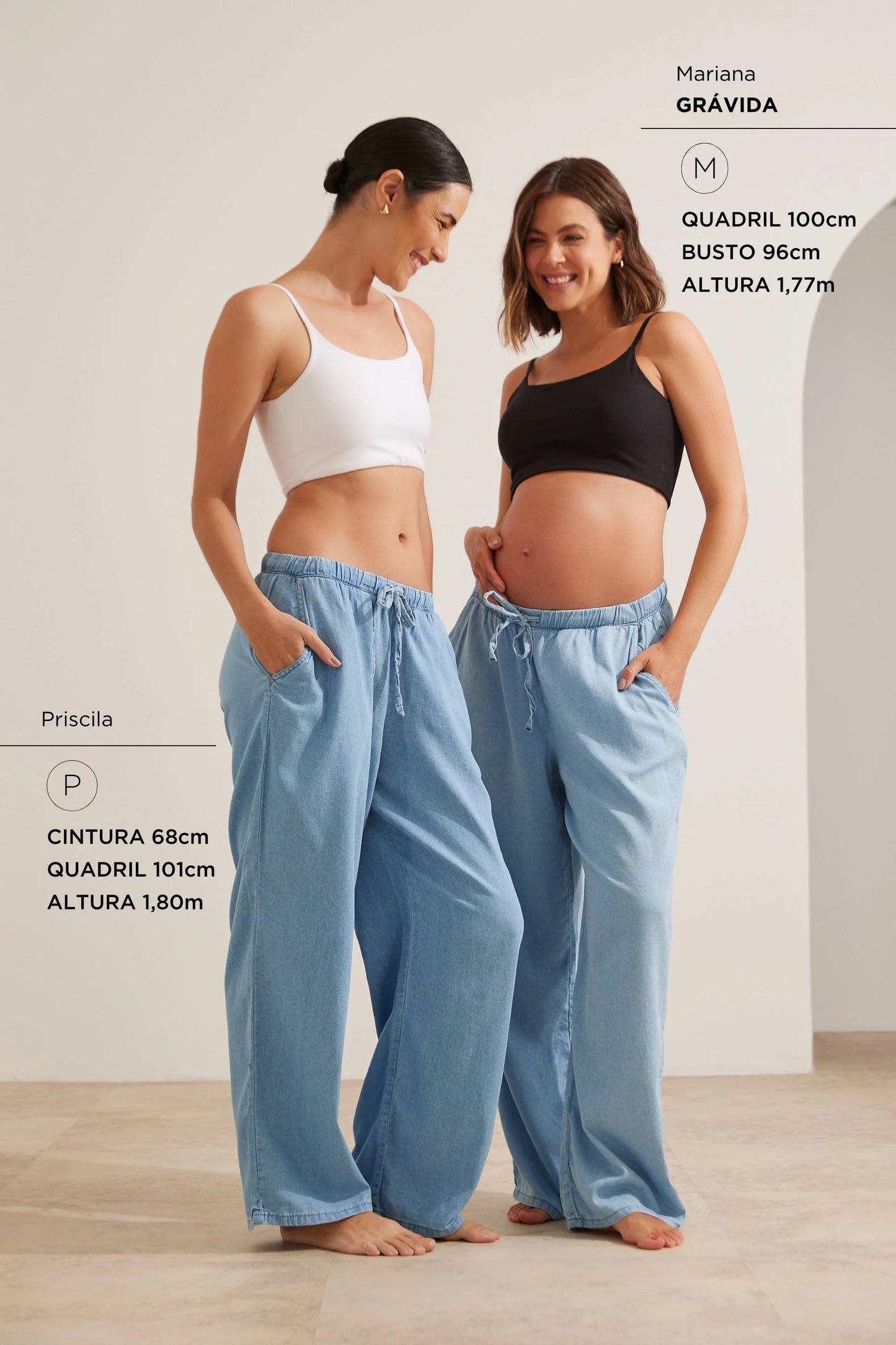CALÇA JEANS LEVE COM BOLSO GESTANTE E PÓS-PARTO