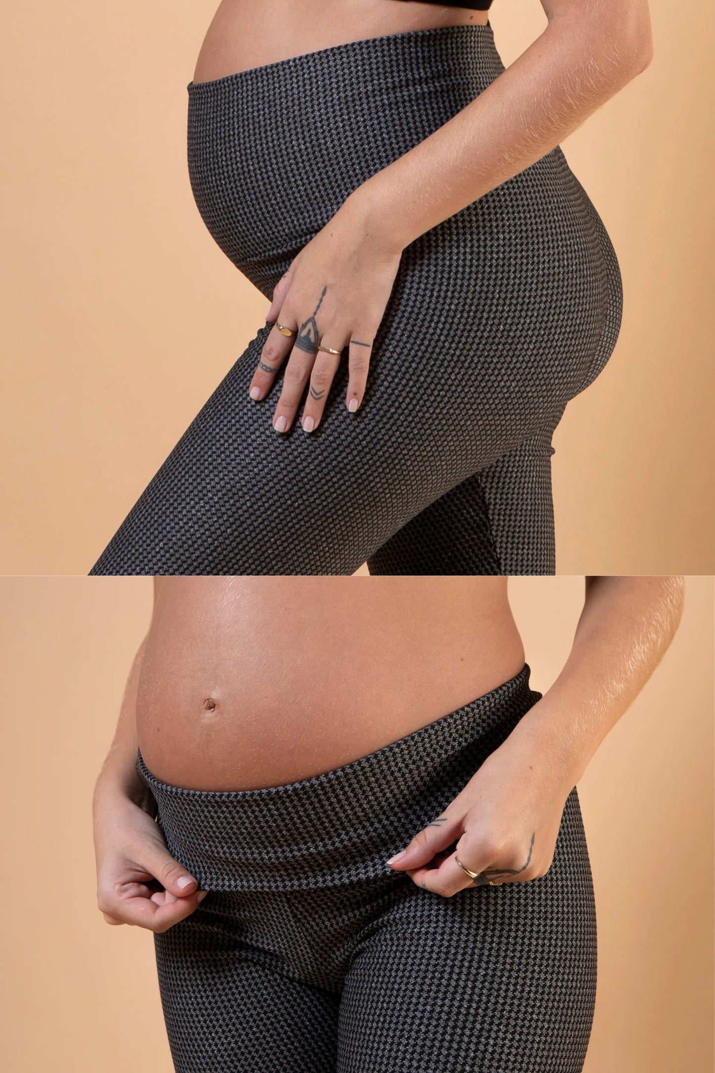 LEGGING GESTANTE PIED DE POULE COM CÓS ANATOMICO