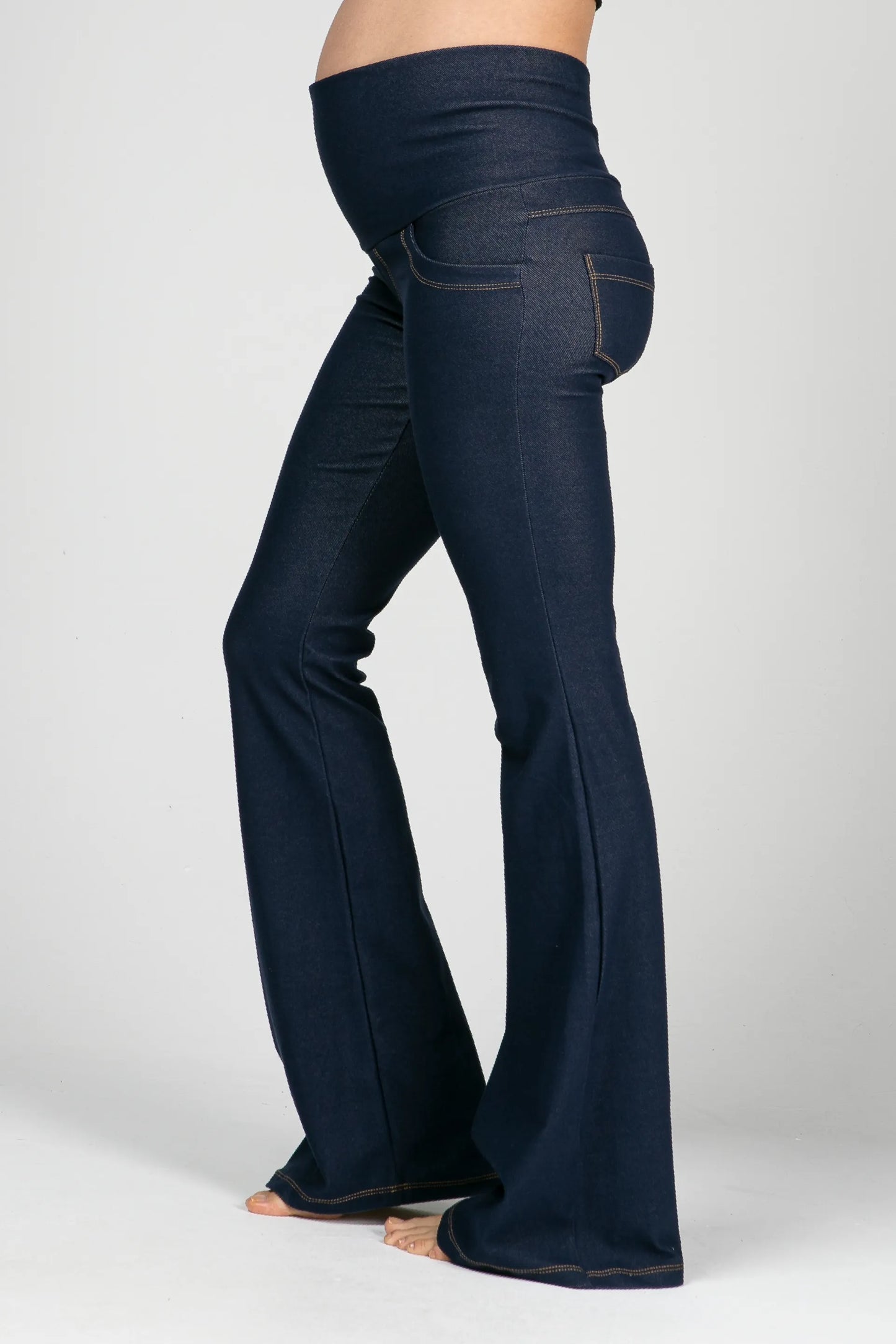 CALÇA GESTANTE JEANS DE MOLETOM BOOTCUT