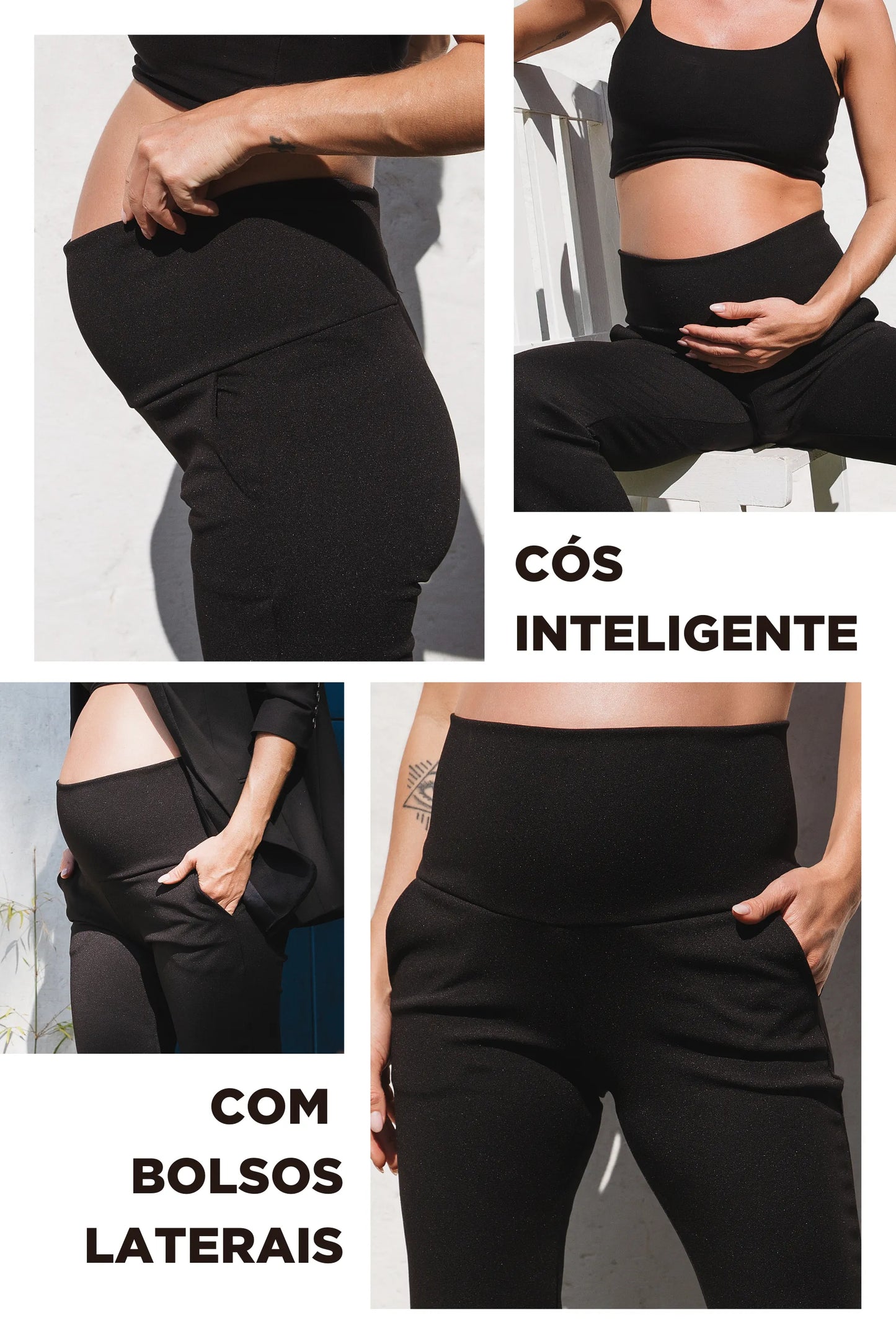 CALÇA GESTANTE SUPER CONFORTÁVEL ALFAIATARIA