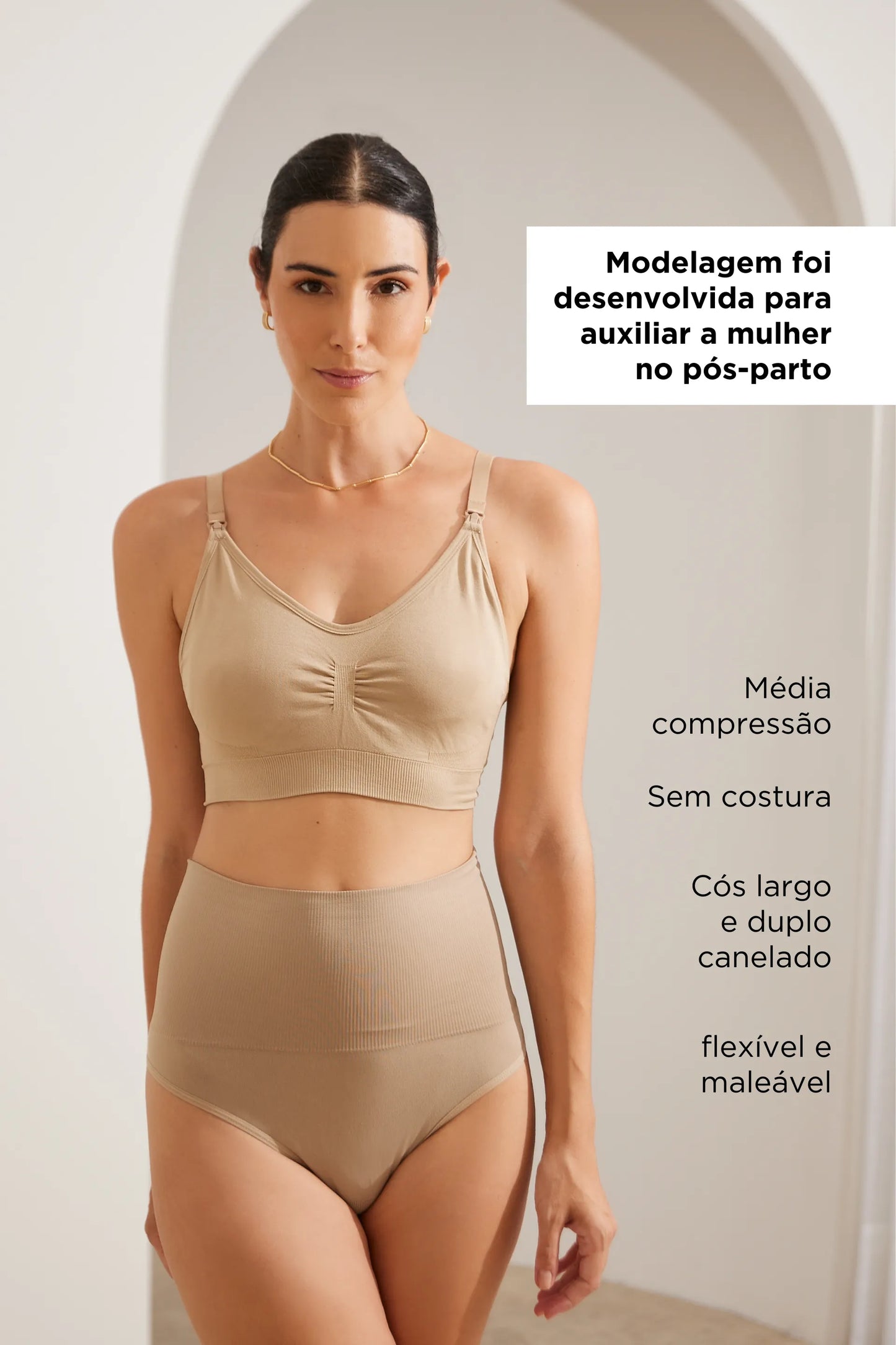 CALCINHA FIO DENTAL DE COMPRESSÃO PÓS-PARTO SEM COSTURA