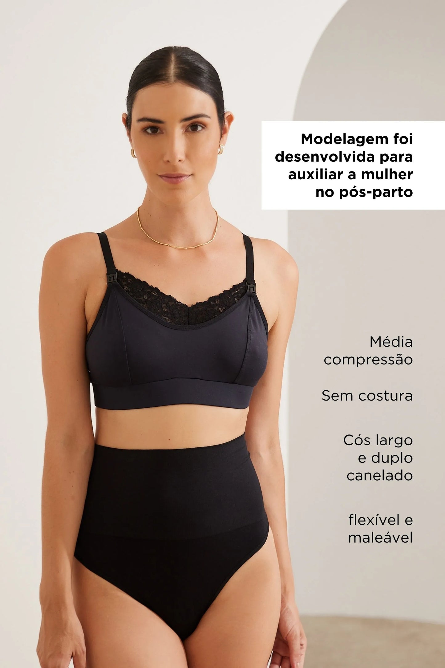 CALCINHA FIO DENTAL DE COMPRESSÃO PÓS-PARTO SEM COSTURA