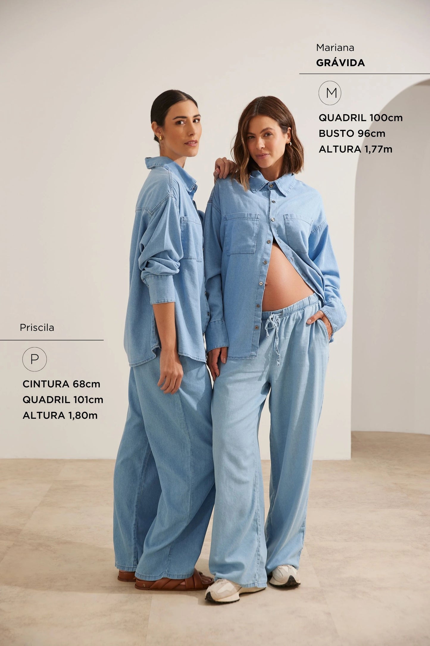 CAMISA JEANS LEVE COM BOLSO GESTANTE E AMAMENTAÇÃO