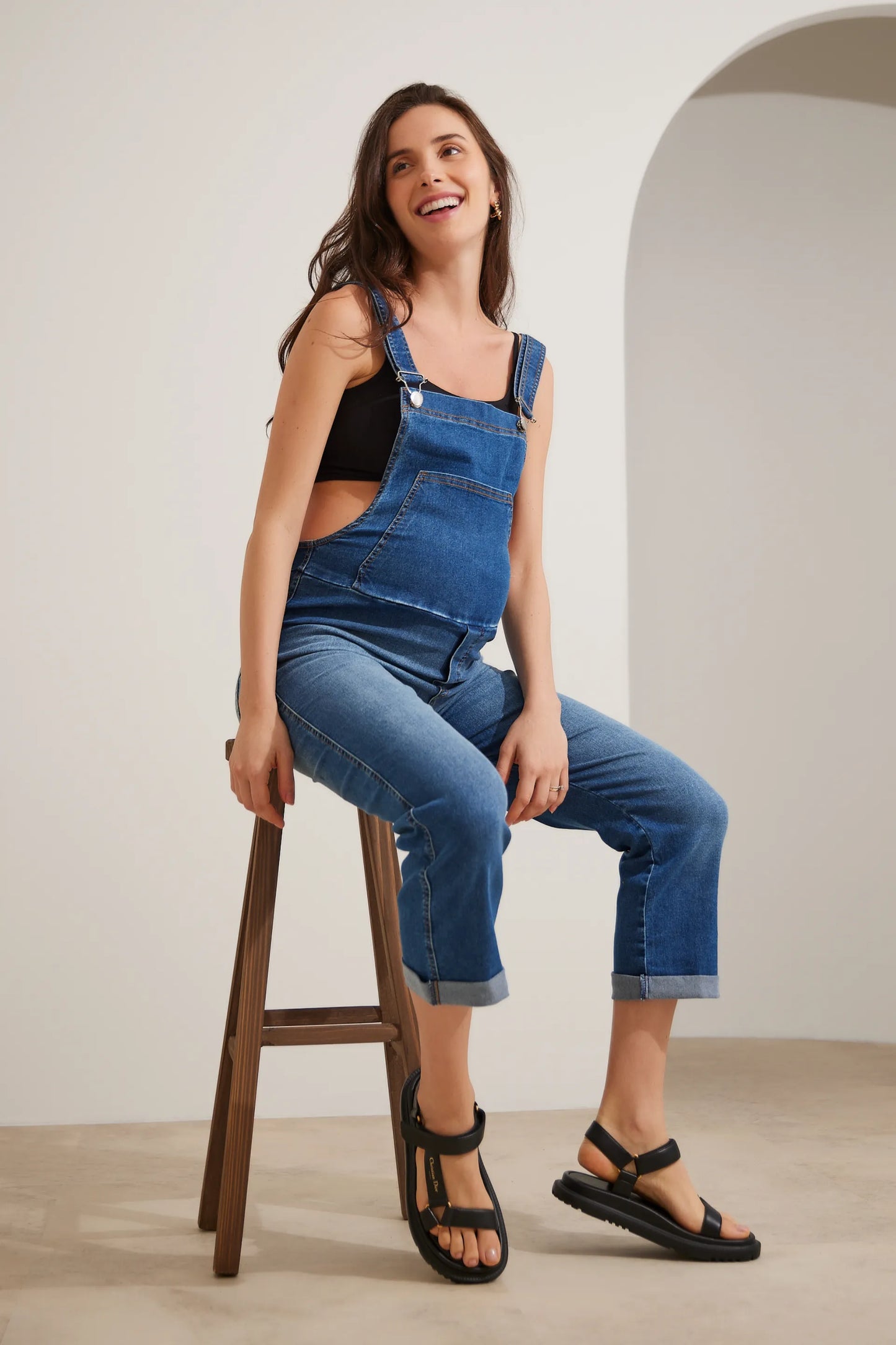 JARDINEIRA JEANS GESTANTE