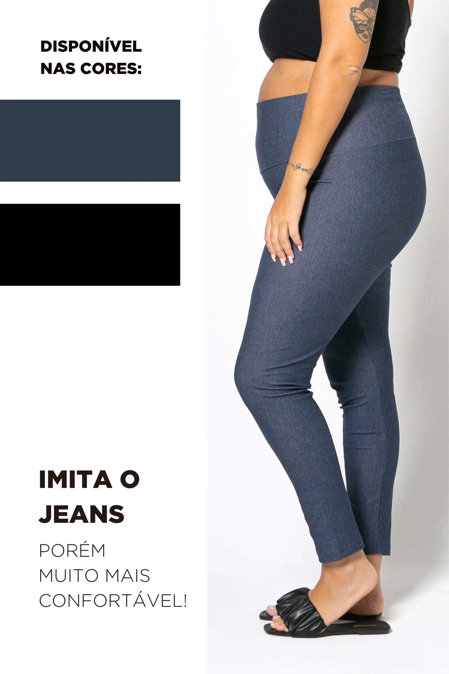 LEGGING BÁSICA GESTANTE DE MALHA JEANS