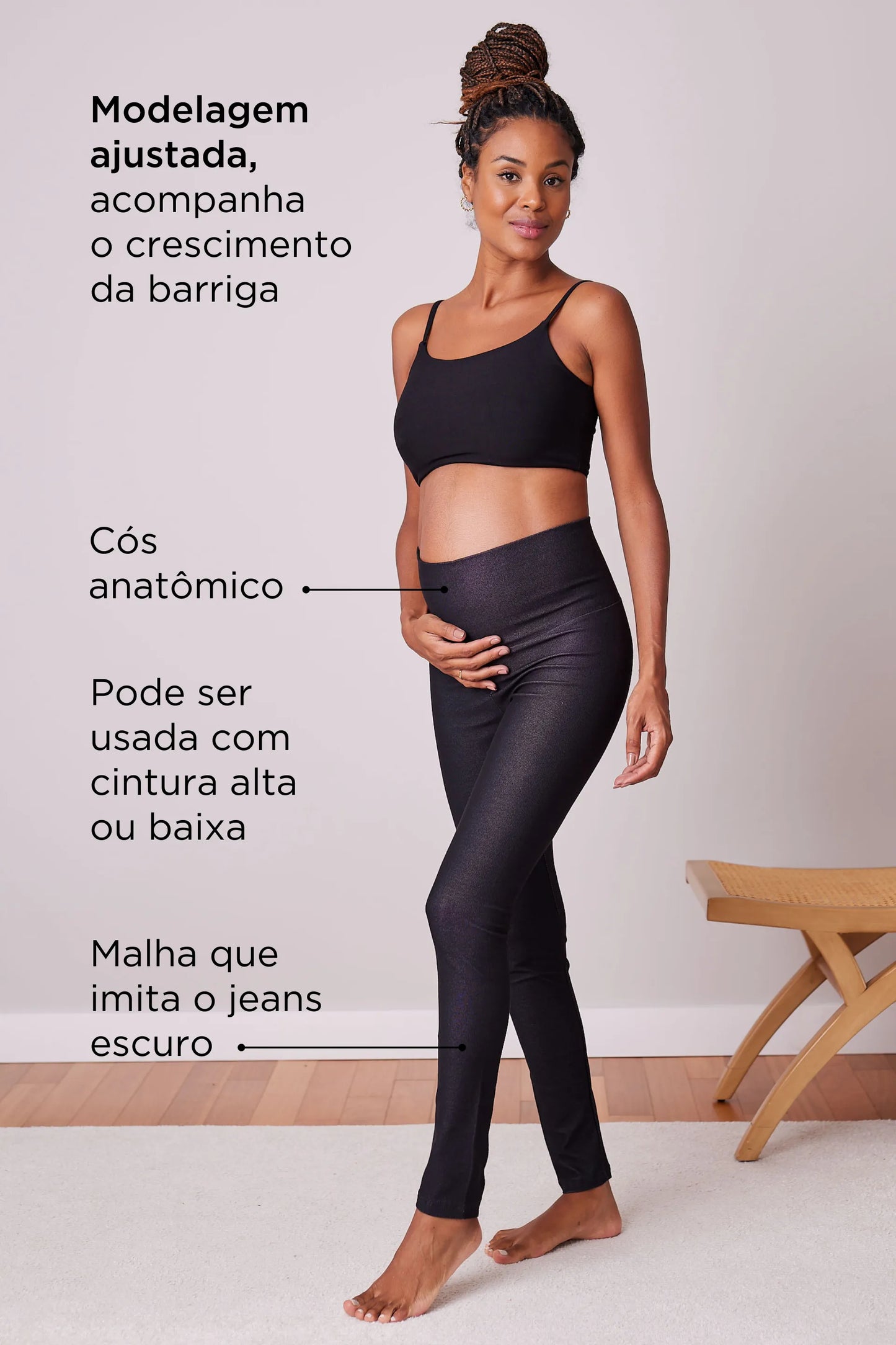 LEGGING BÁSICA GESTANTE DE MALHA JEANS