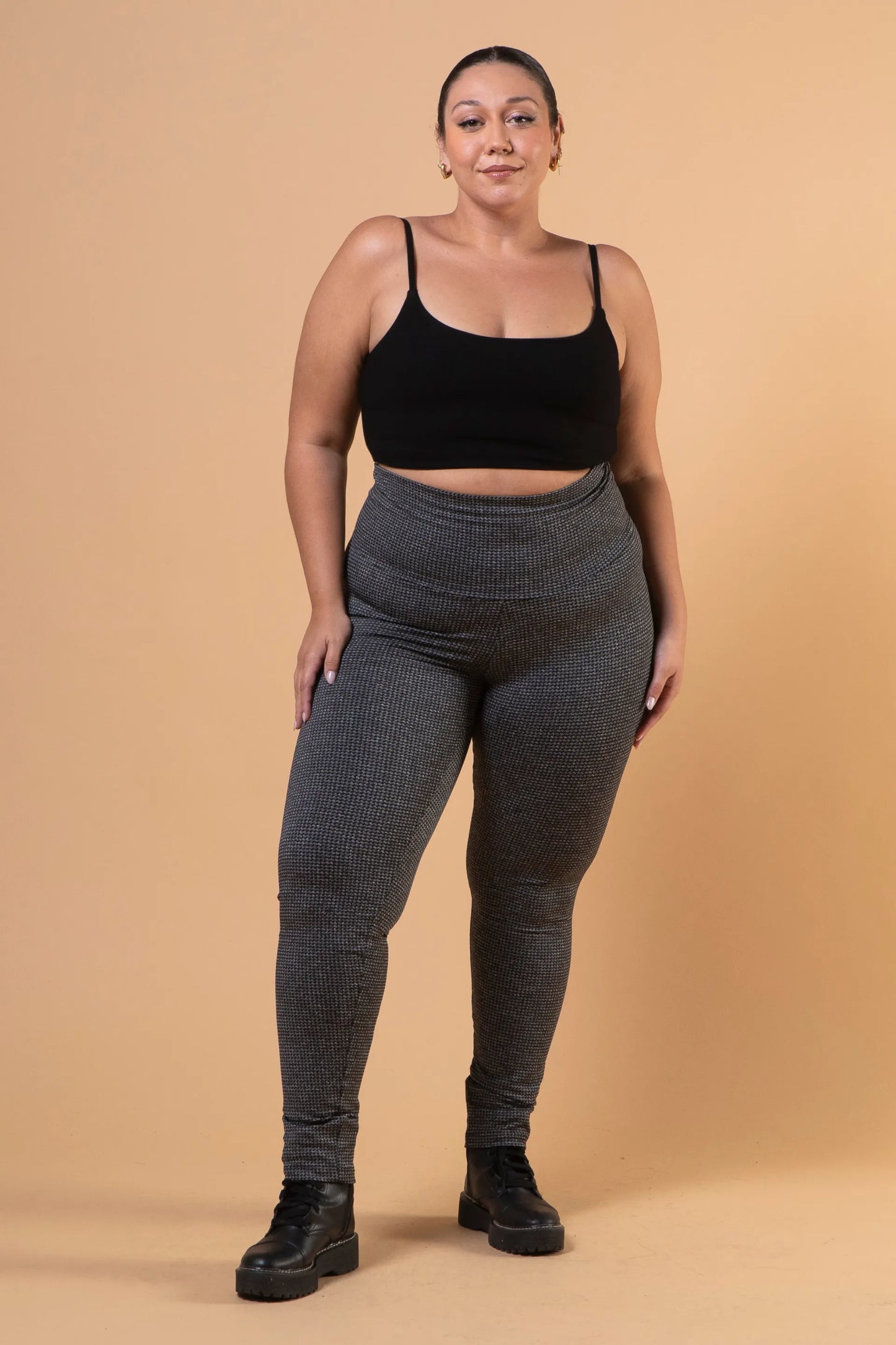 LEGGING GESTANTE PIED DE POULE COM CÓS ANATOMICO