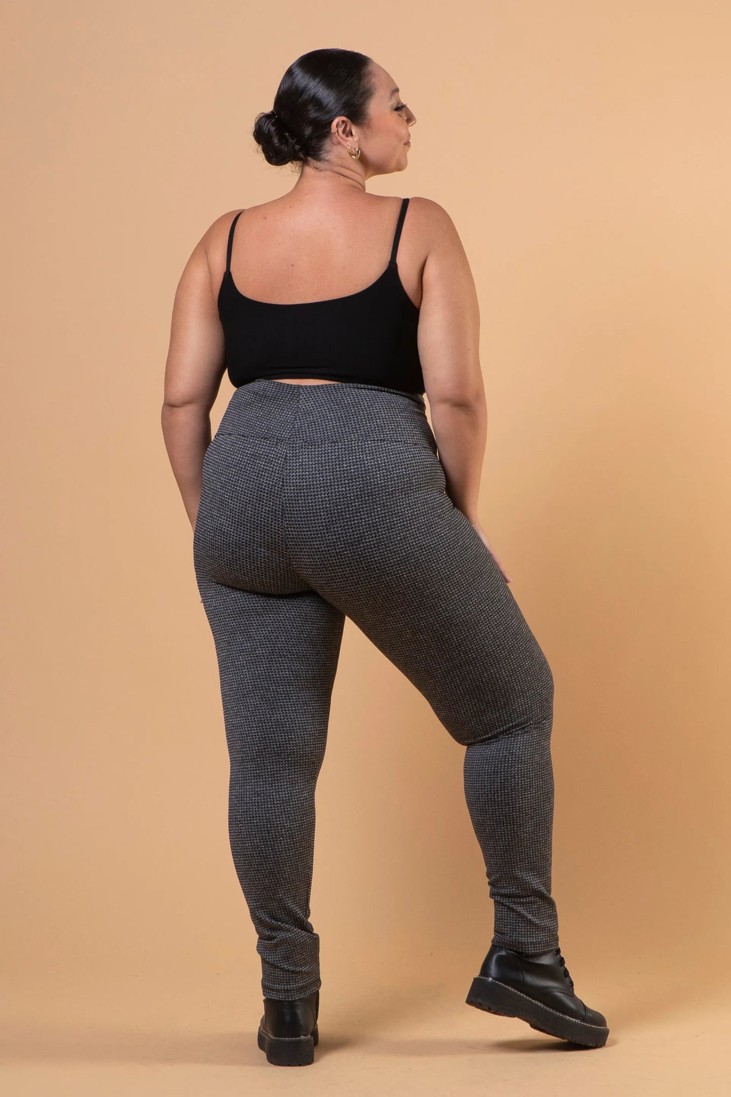 LEGGING GESTANTE PIED DE POULE COM CÓS ANATOMICO